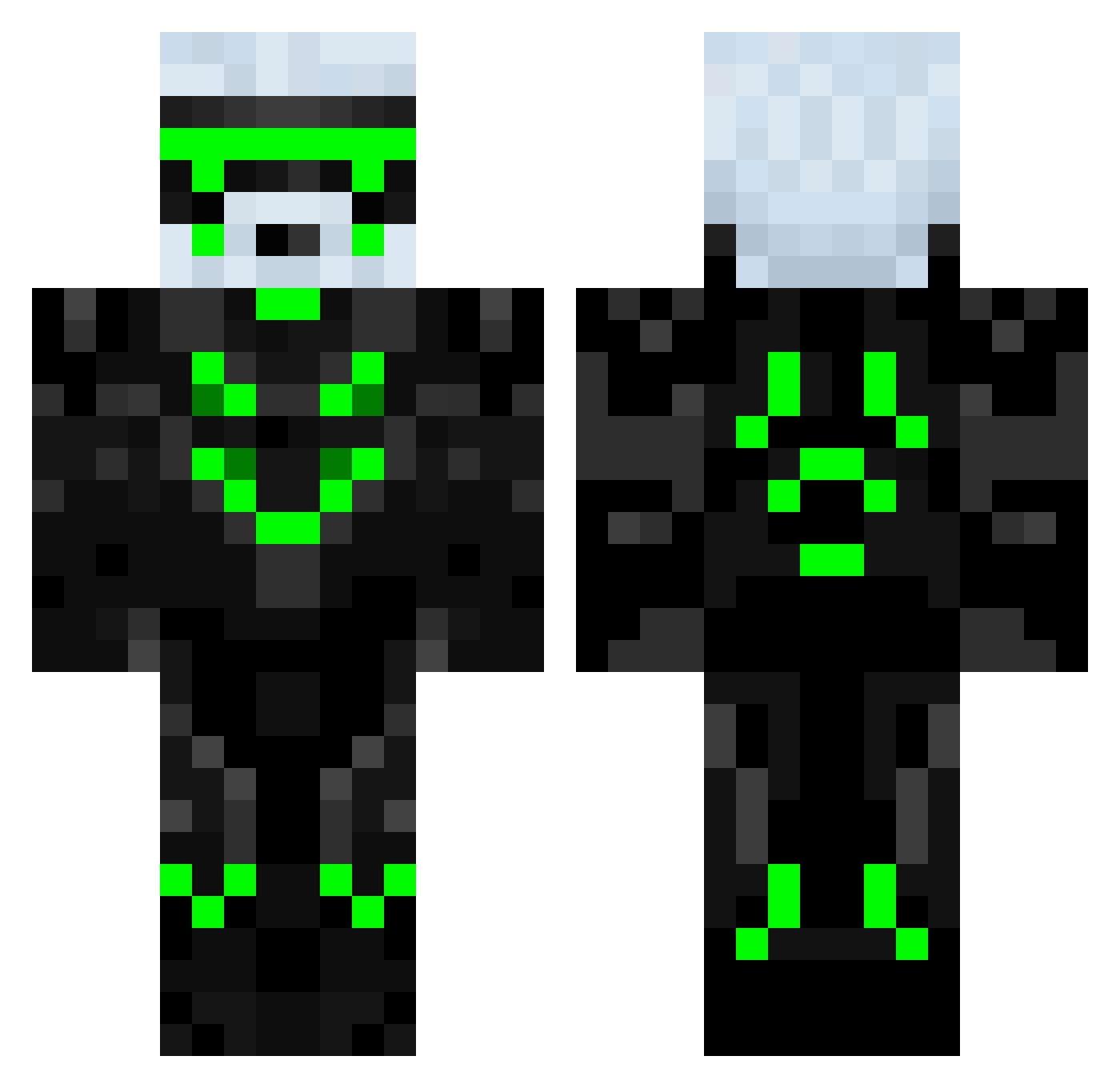 MrWhiteMeat Minecraft skin, front and back view