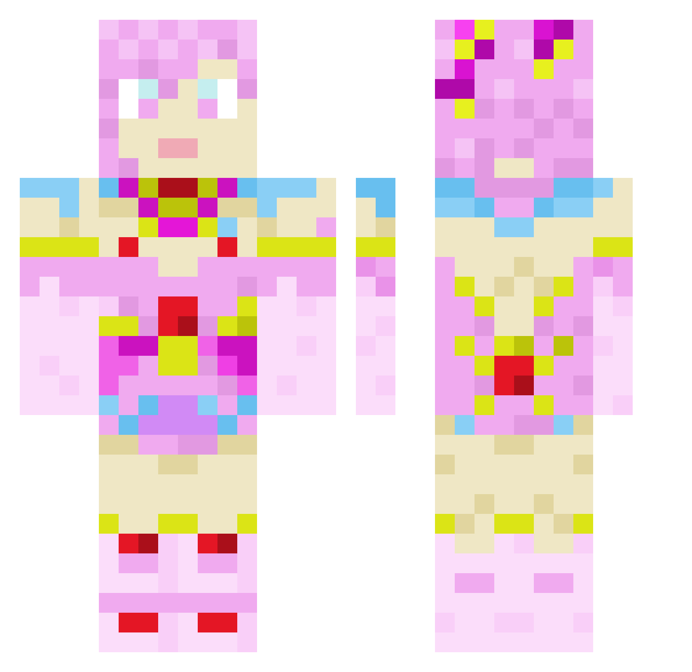 Block_12345 Minecraft skin, front and back view