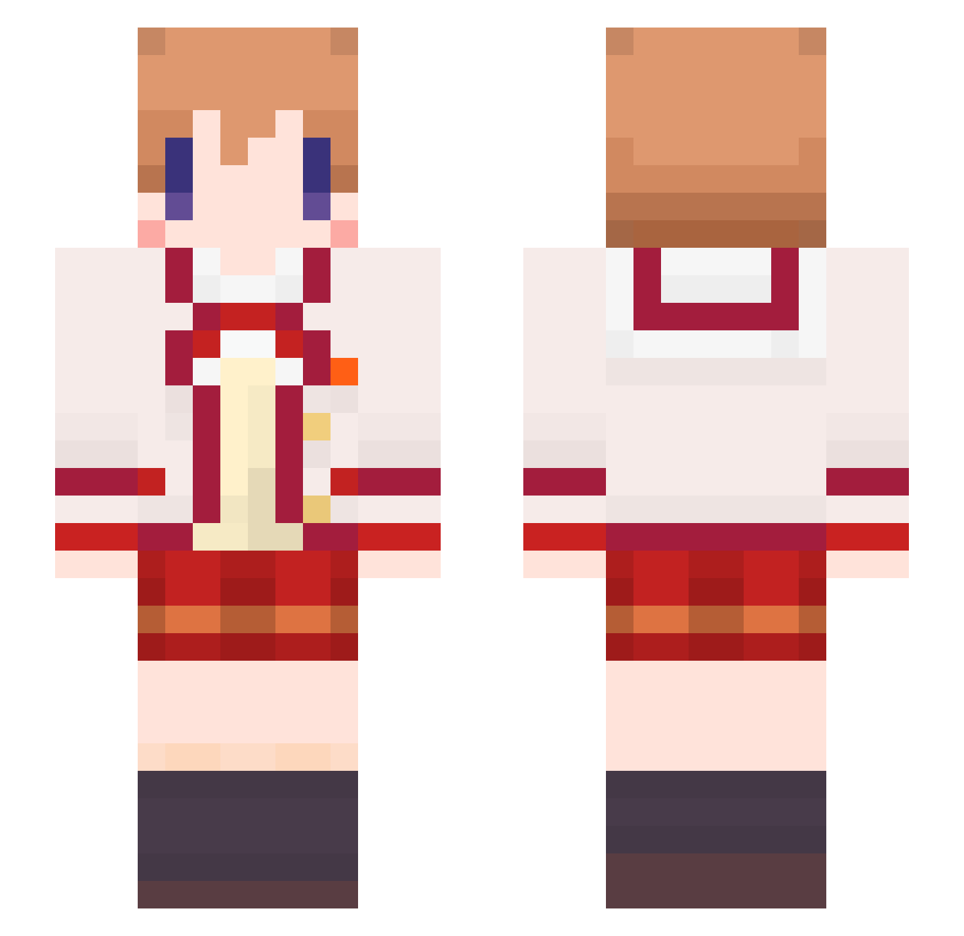 Armonica Minecraft skin, front and back view