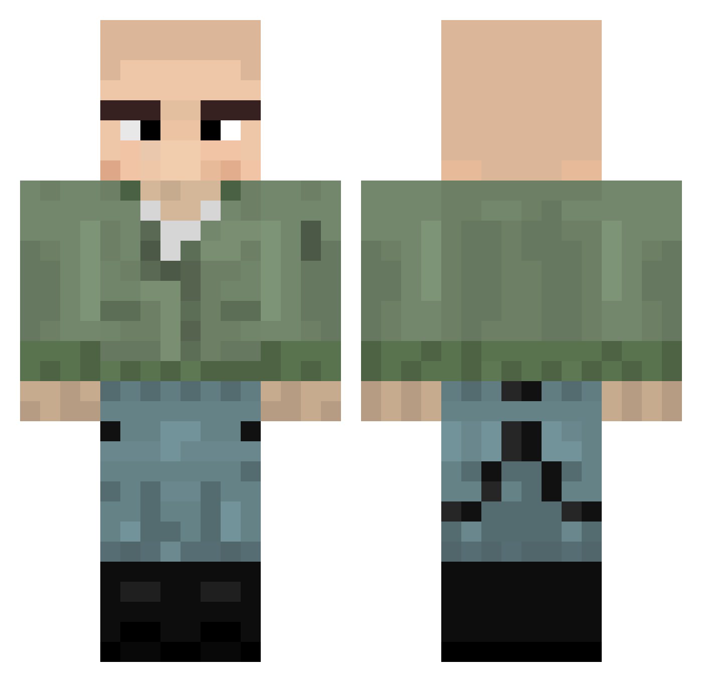 Peacepeace2019 Minecraft skin, front and back view