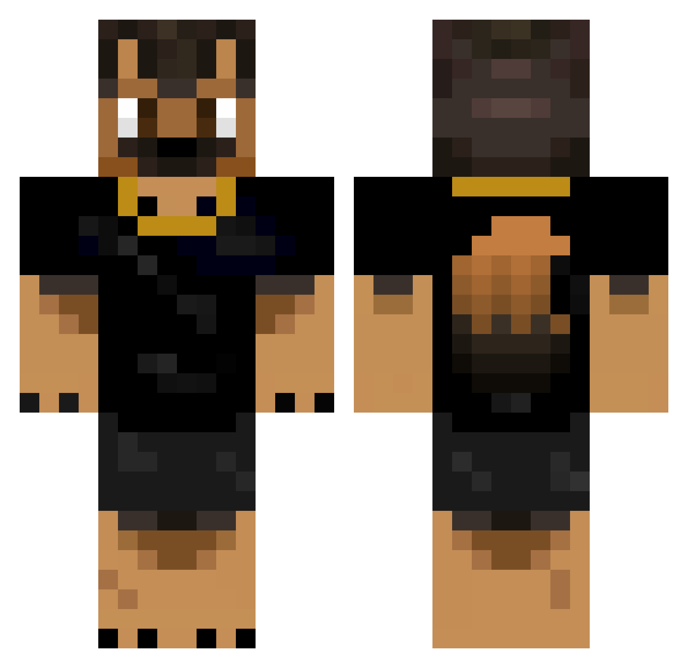 Huntybunty6115 Minecraft skin, front and back view