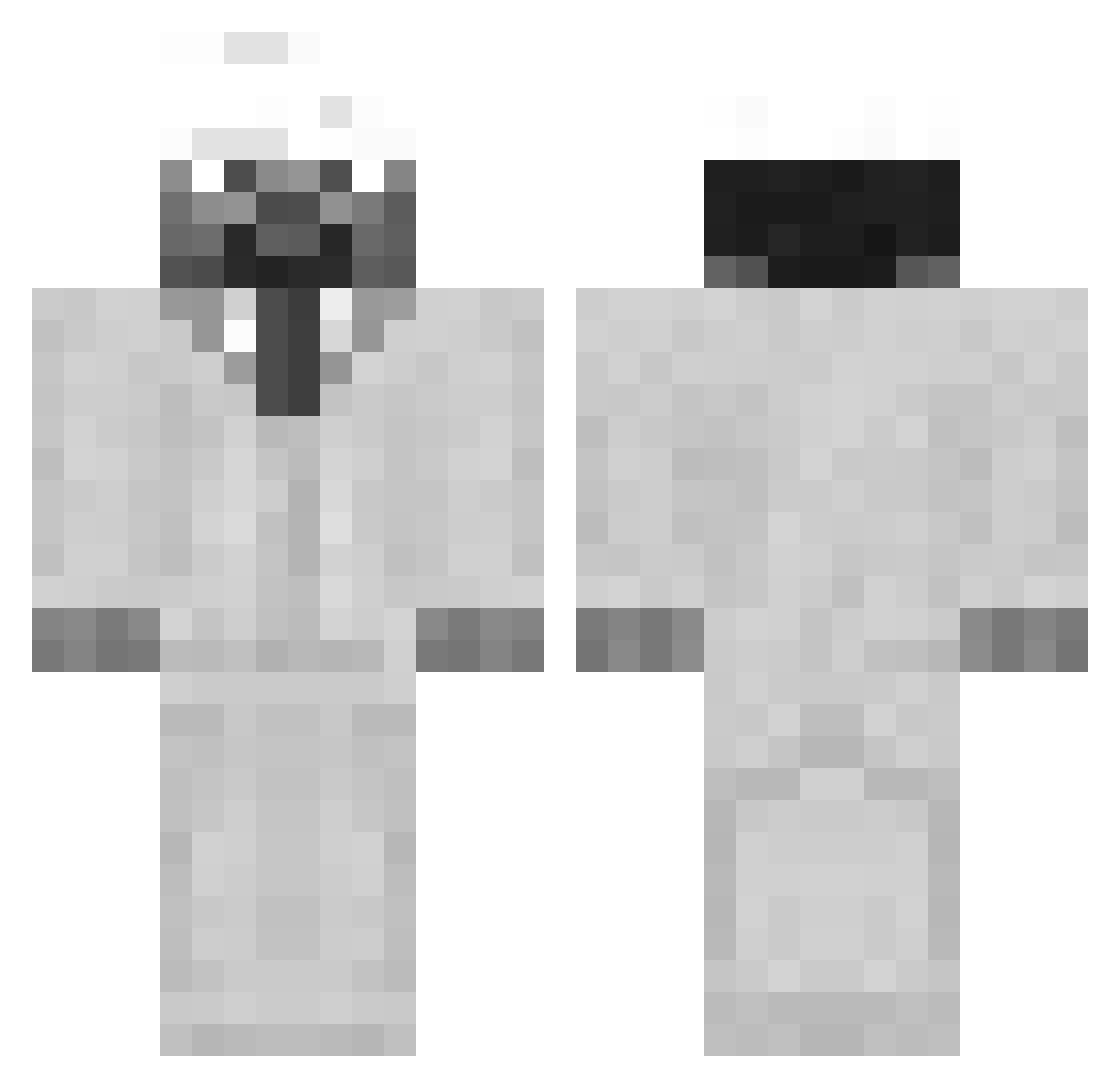 qHUM Minecraft skin, front and back view