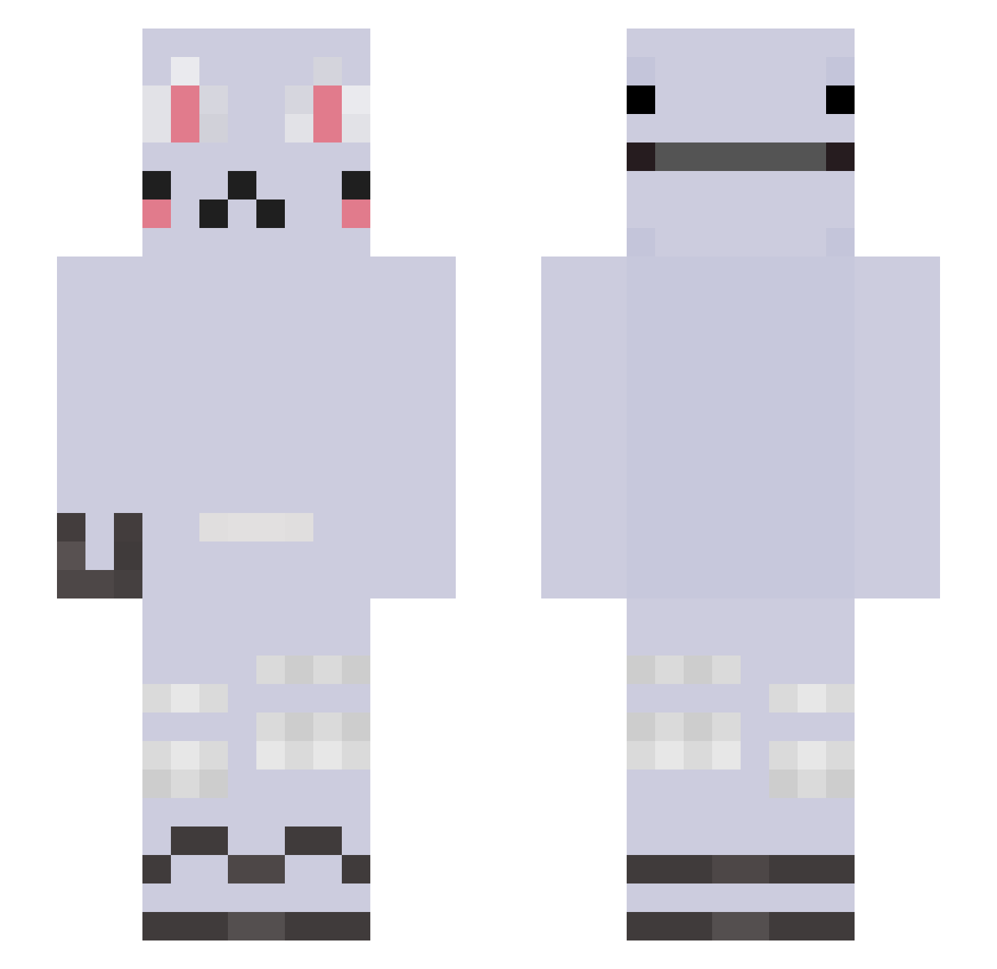 Therealhammie Minecraft skin, front and back view