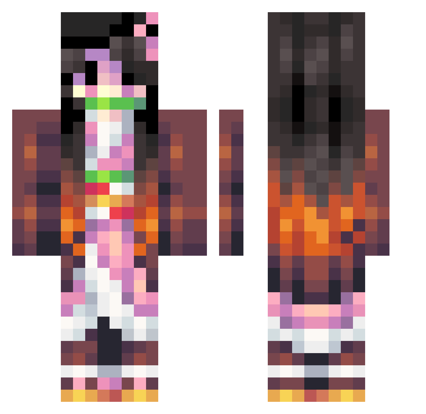SpringTyranny Minecraft skin, front and back view