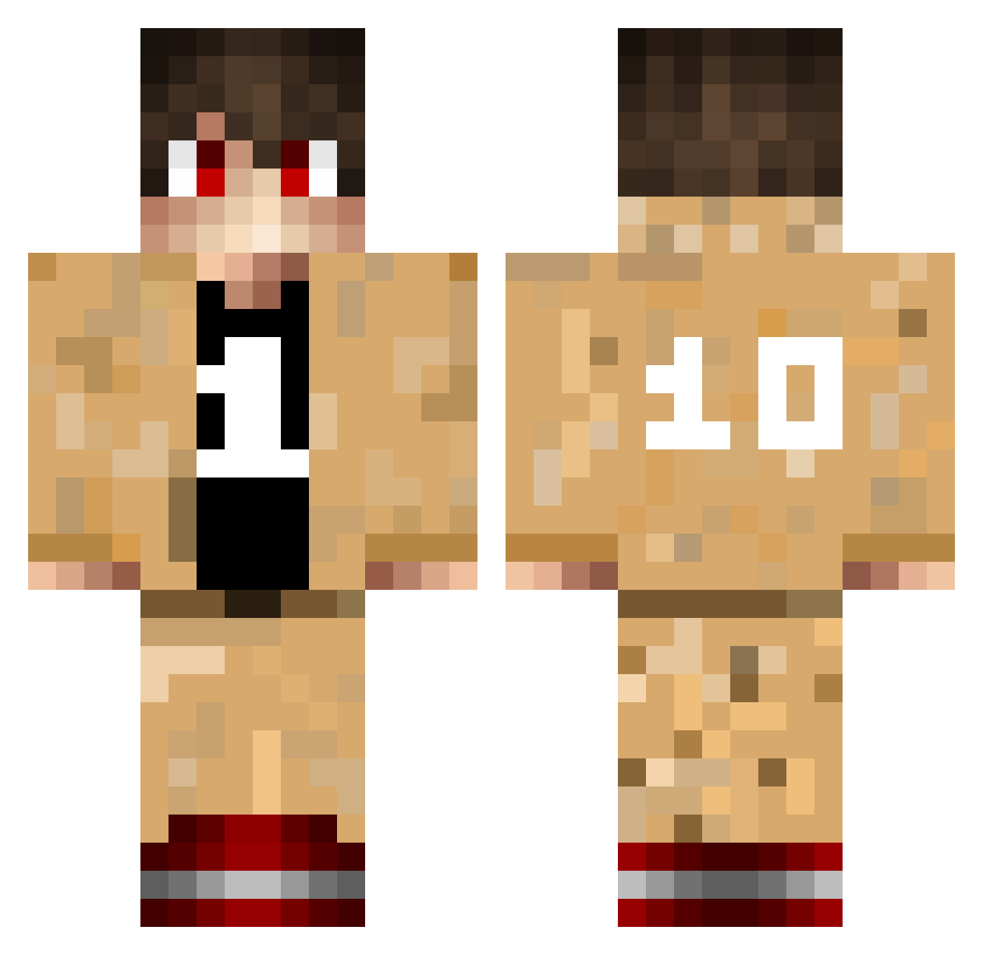 Cegue Minecraft skin, front and back view