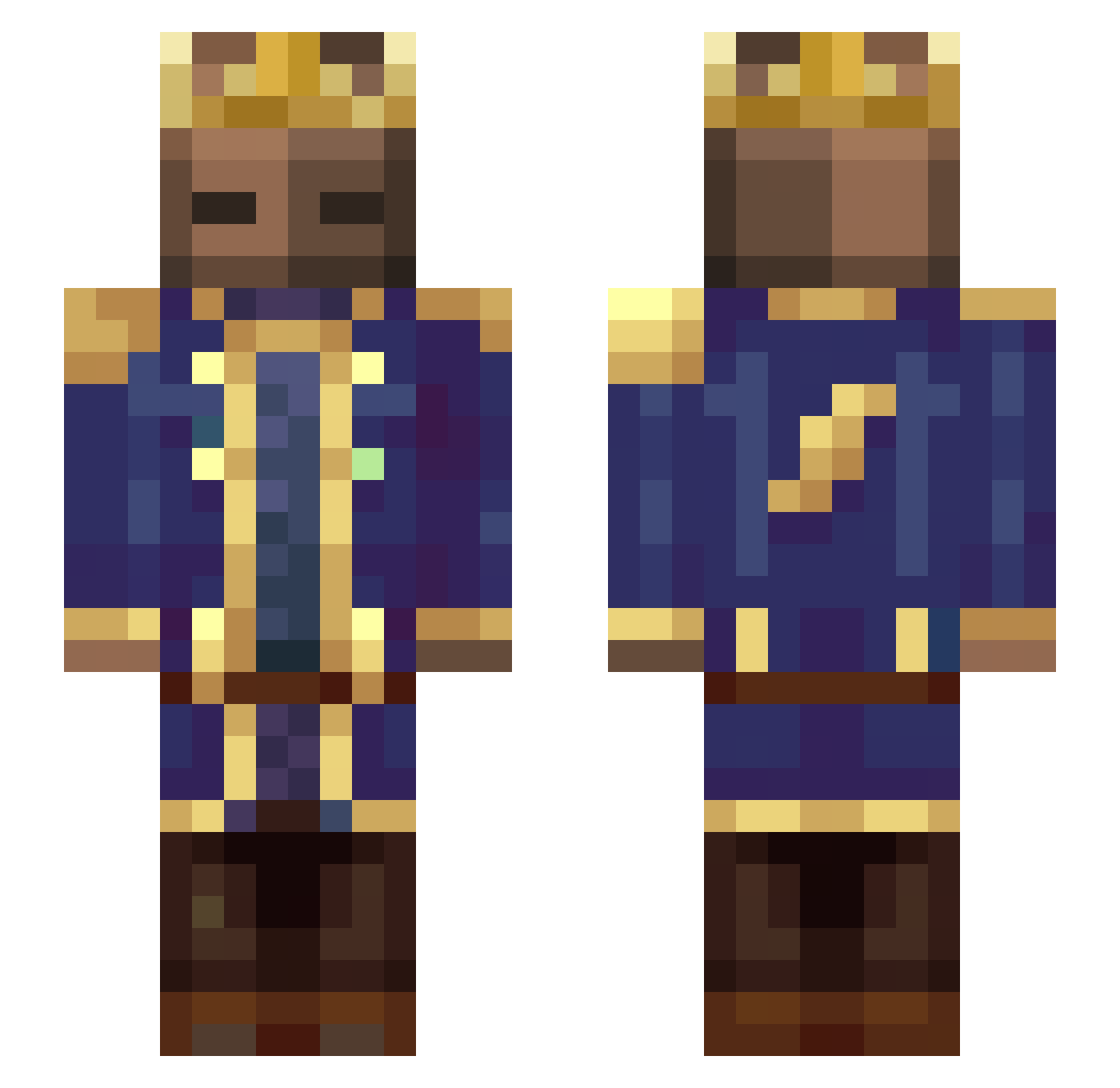 tsipis Minecraft skin, front and back view