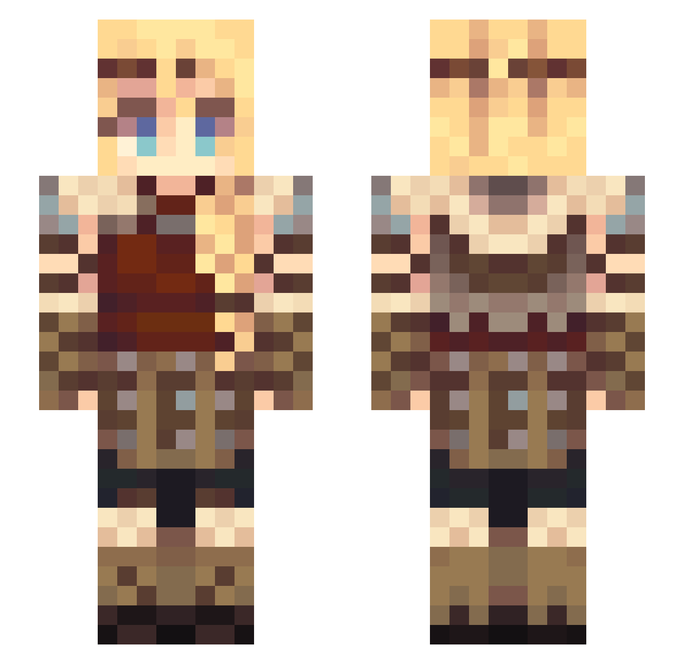 OpticSpace4 Minecraft skin, front and back view