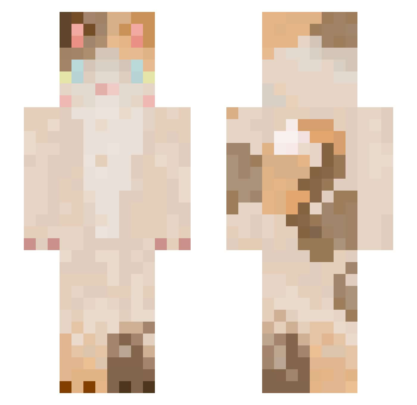 Jetubon Minecraft skin, front and back view