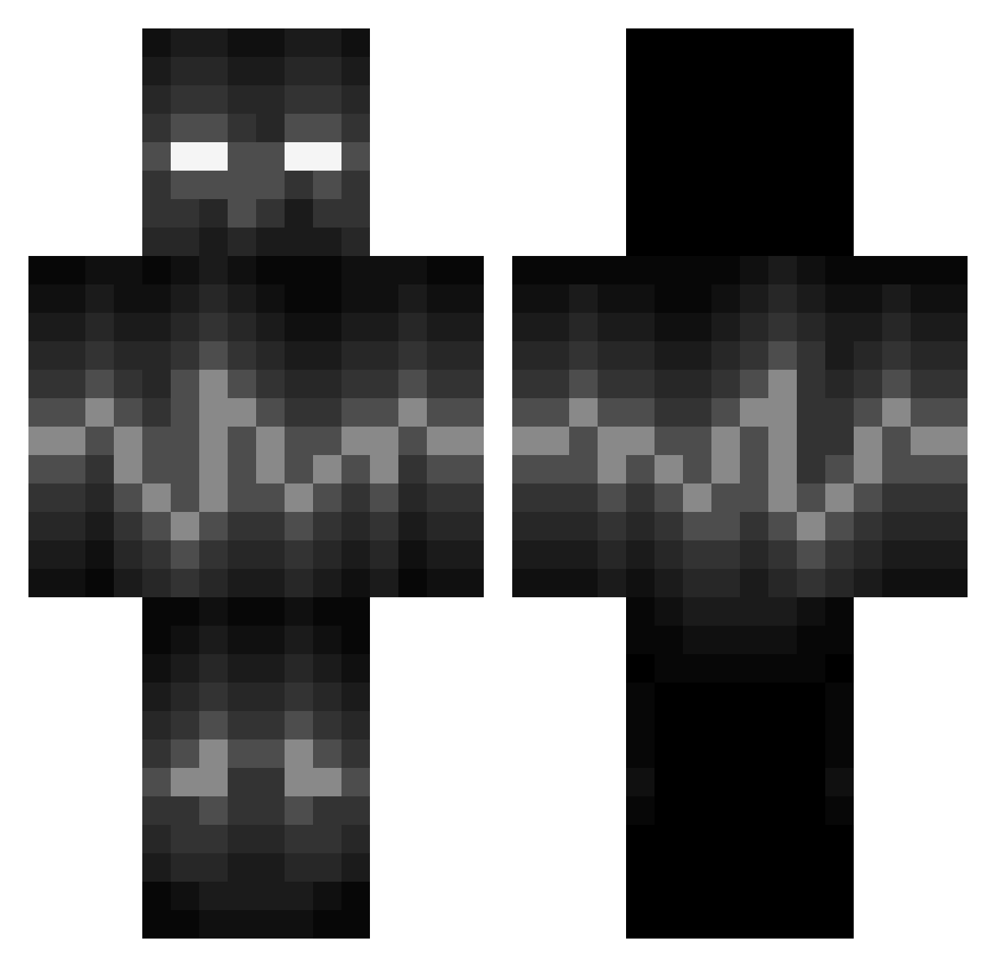 Planezz Minecraft skin, front and back view
