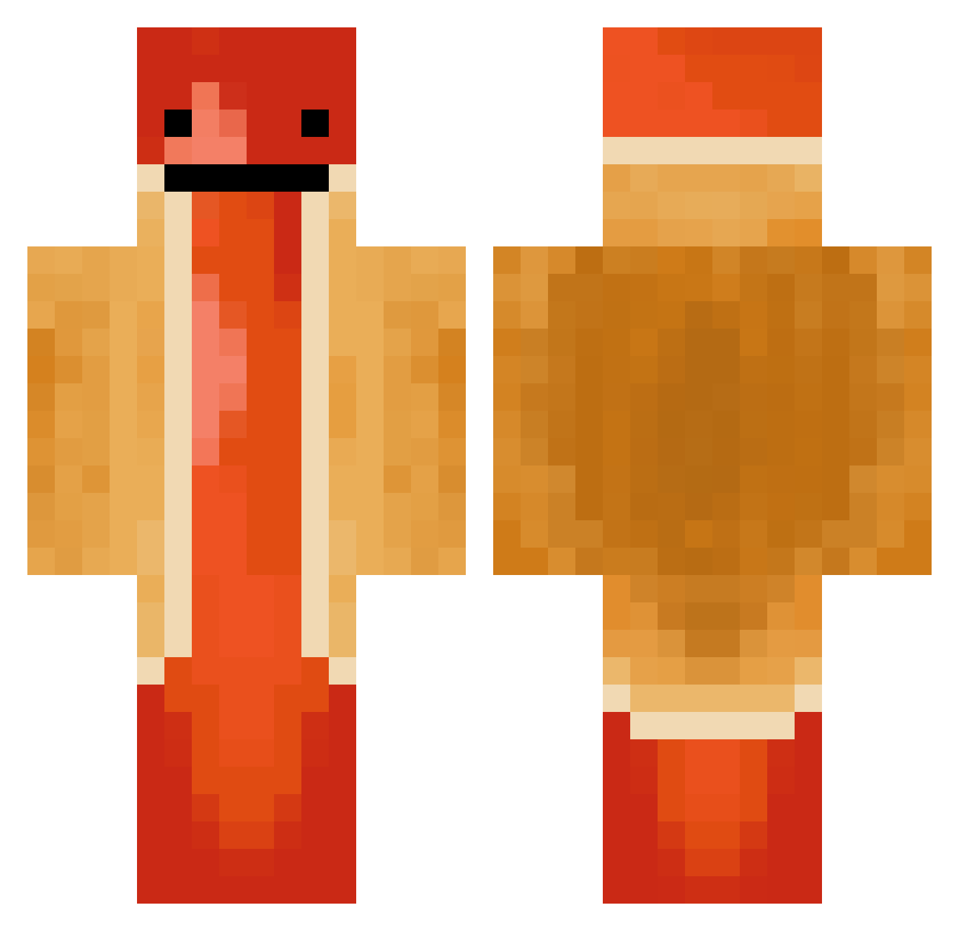 ElPrompt Minecraft skin, front and back view