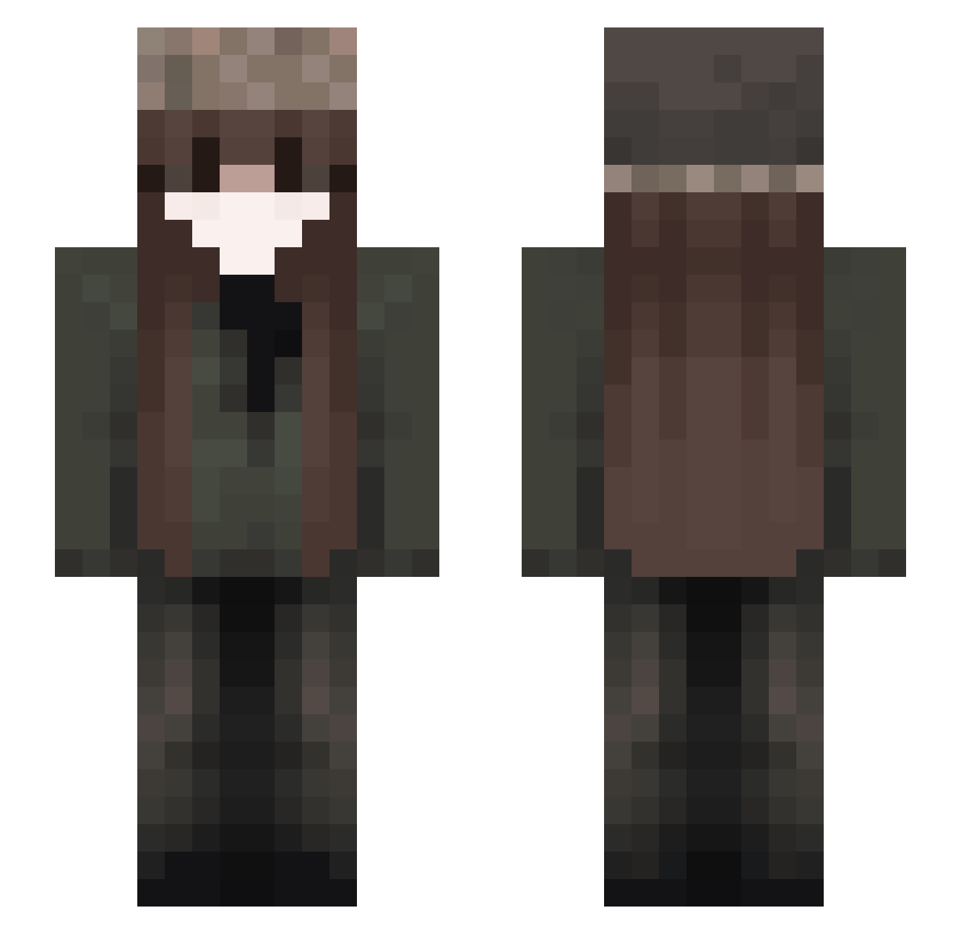 Faveya Minecraft skin, front and back view
