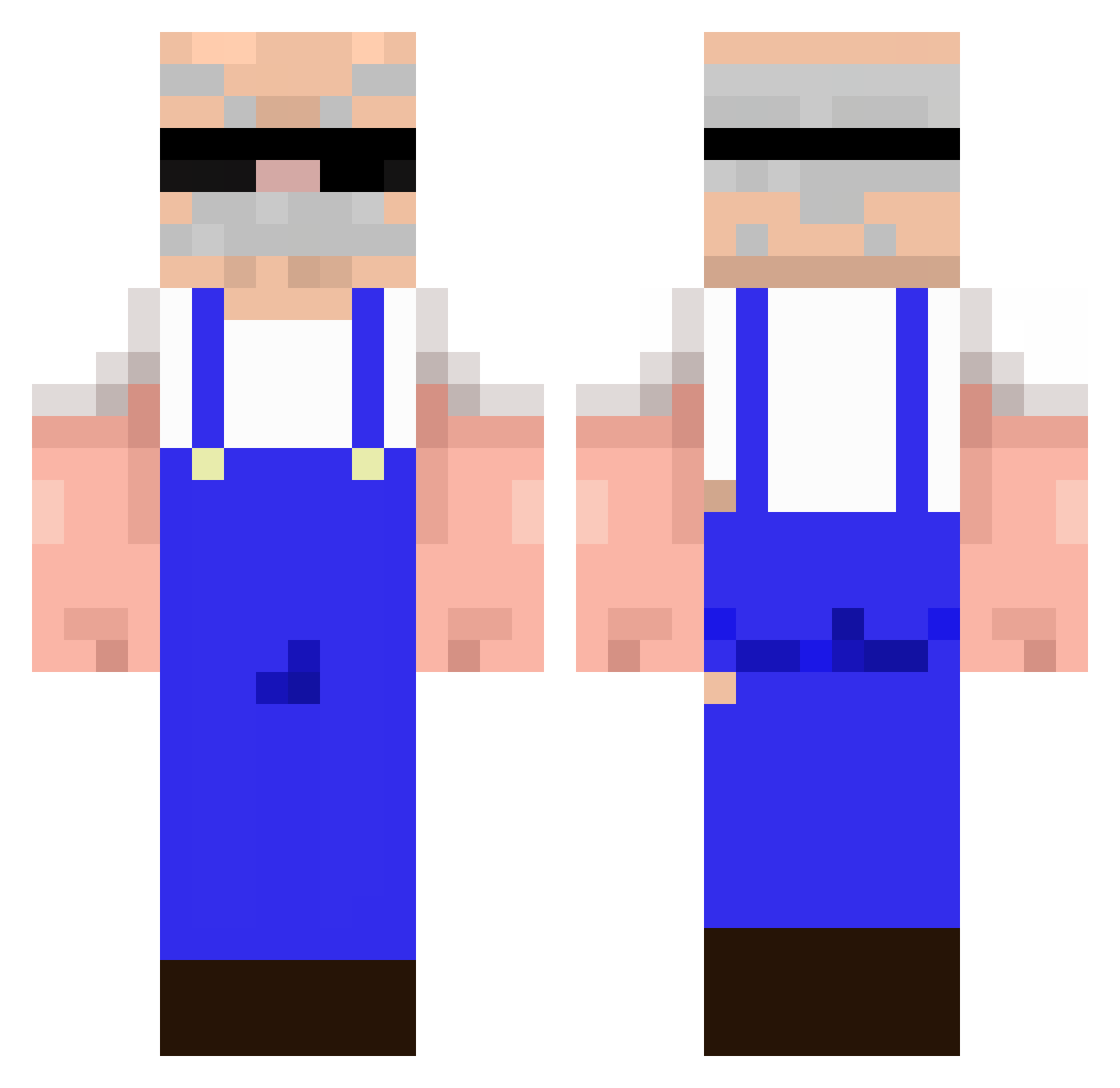 Bachus2016 Minecraft skin, front and back view