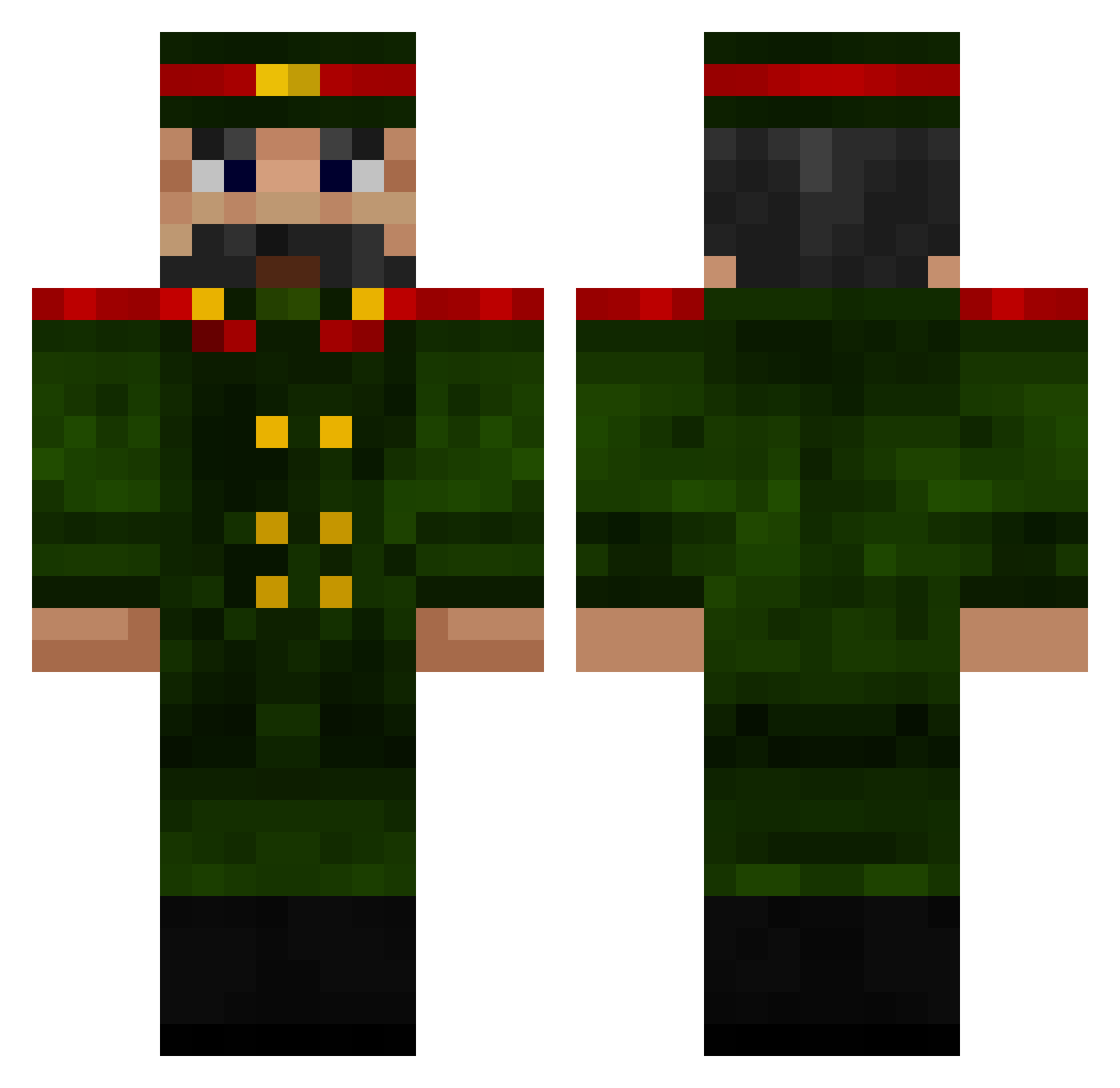 Icefalll Minecraft skin, front and back view