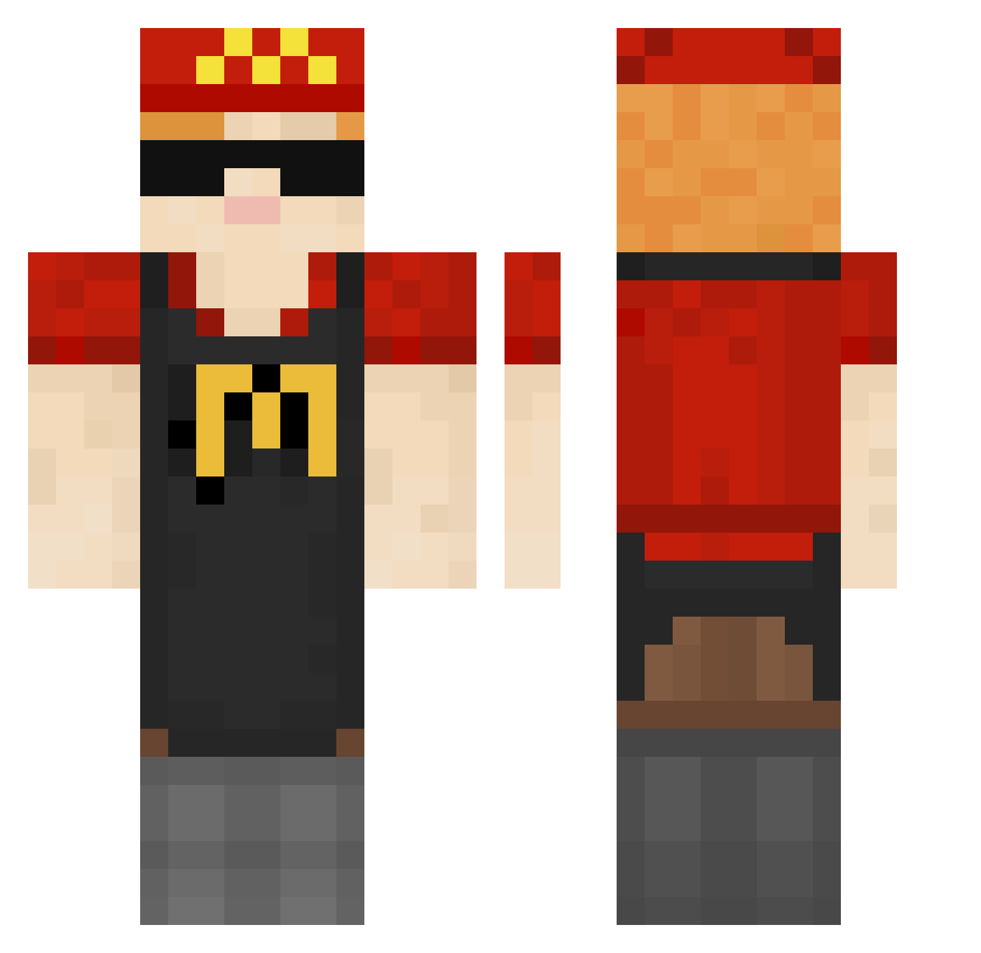 steve00629 Minecraft skin, front and back view