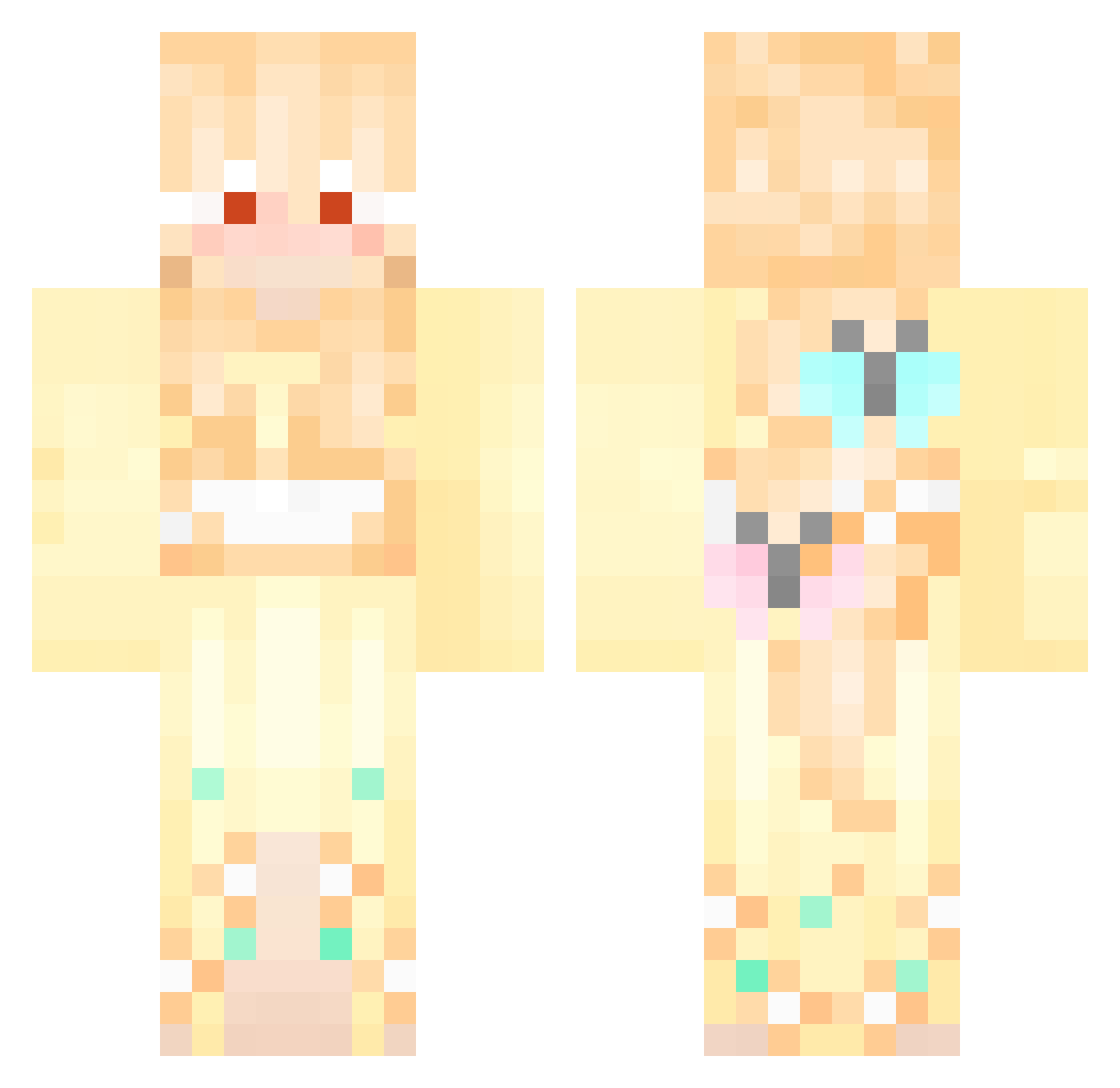 Prewarn Minecraft skin, front and back view
