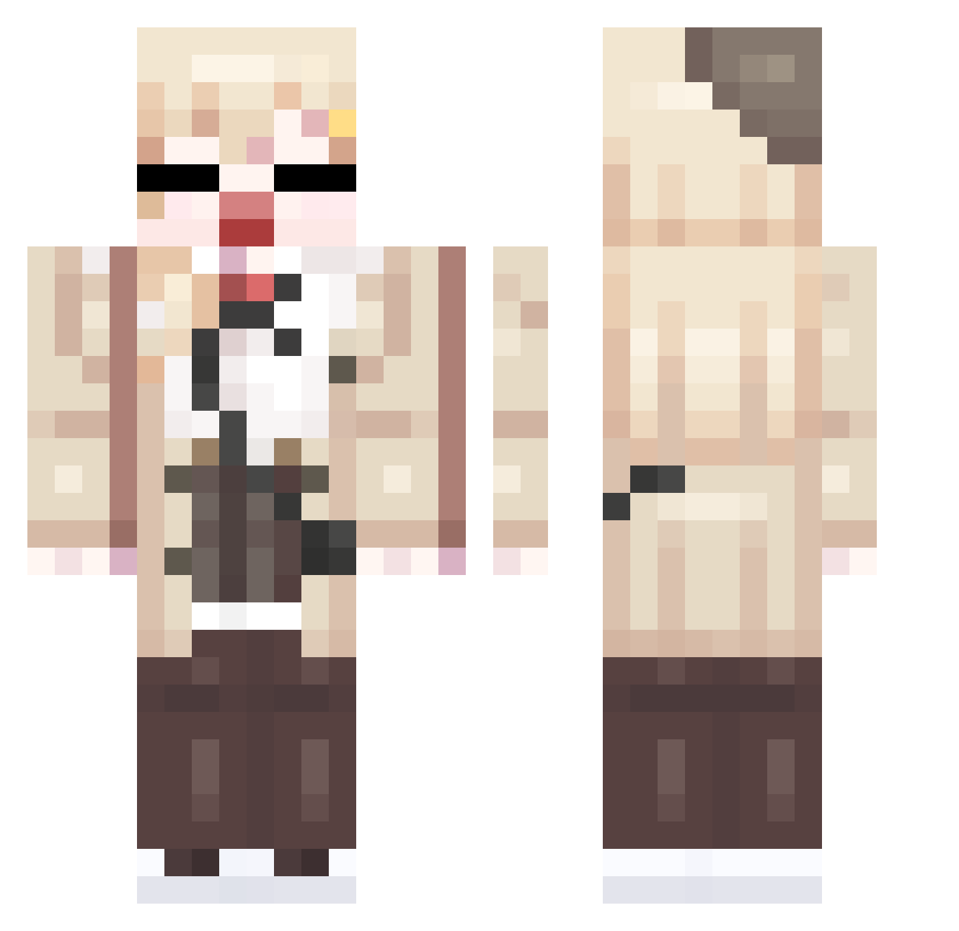 Qvxx8826 Minecraft skin, front and back view