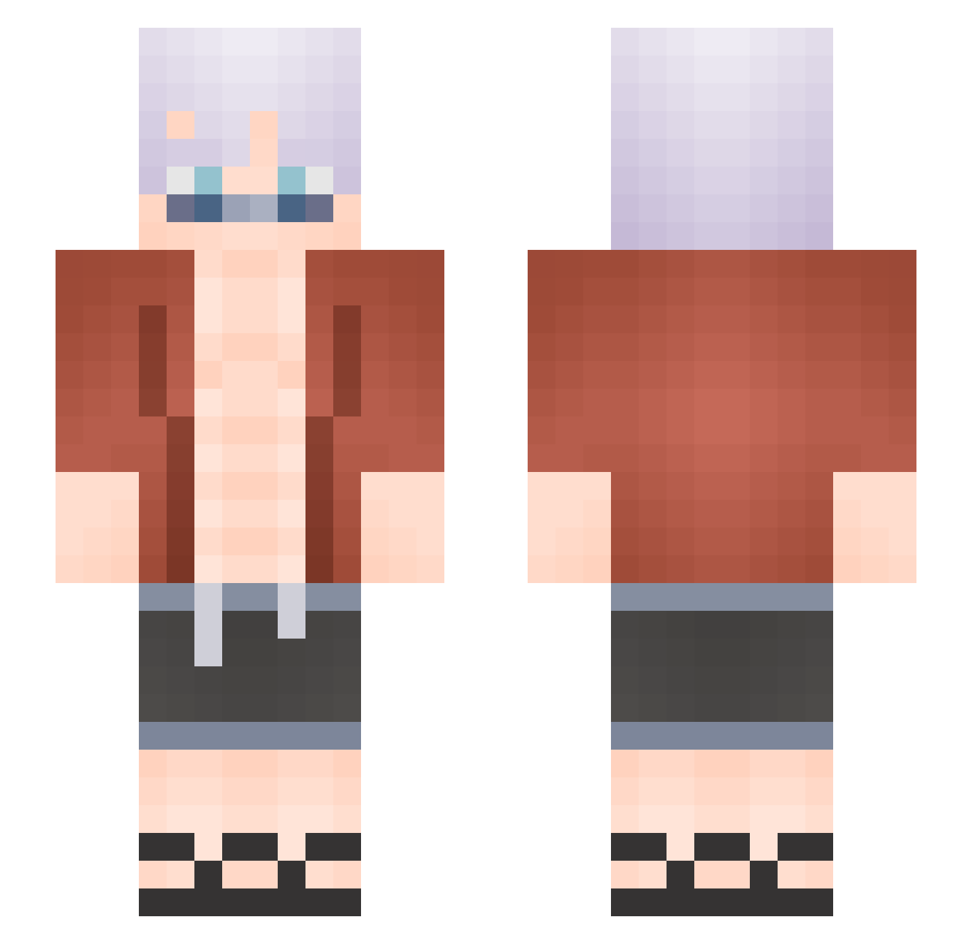 eryh Minecraft skin, front and back view