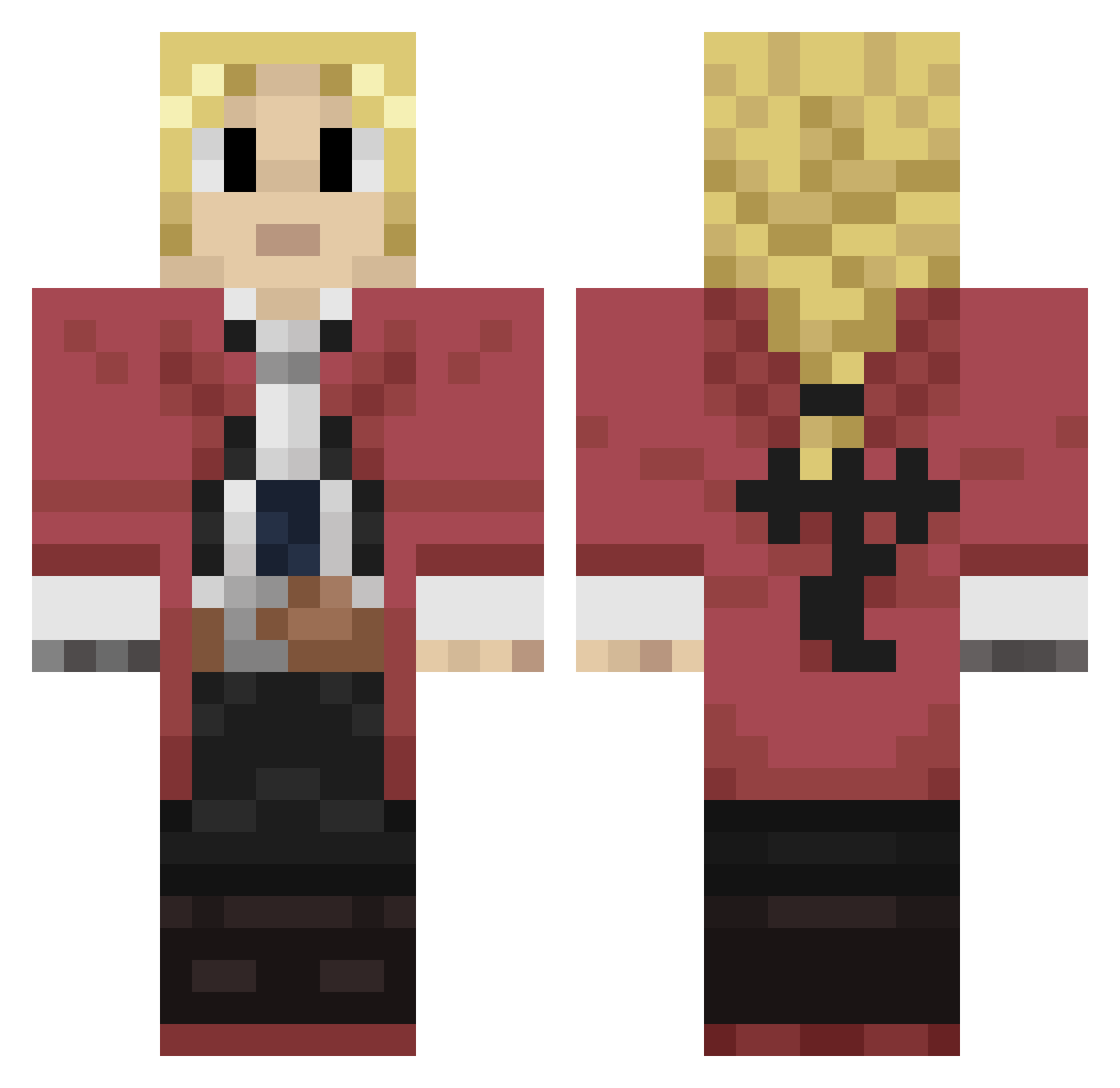 Alwaysharp Minecraft skin, front and back view