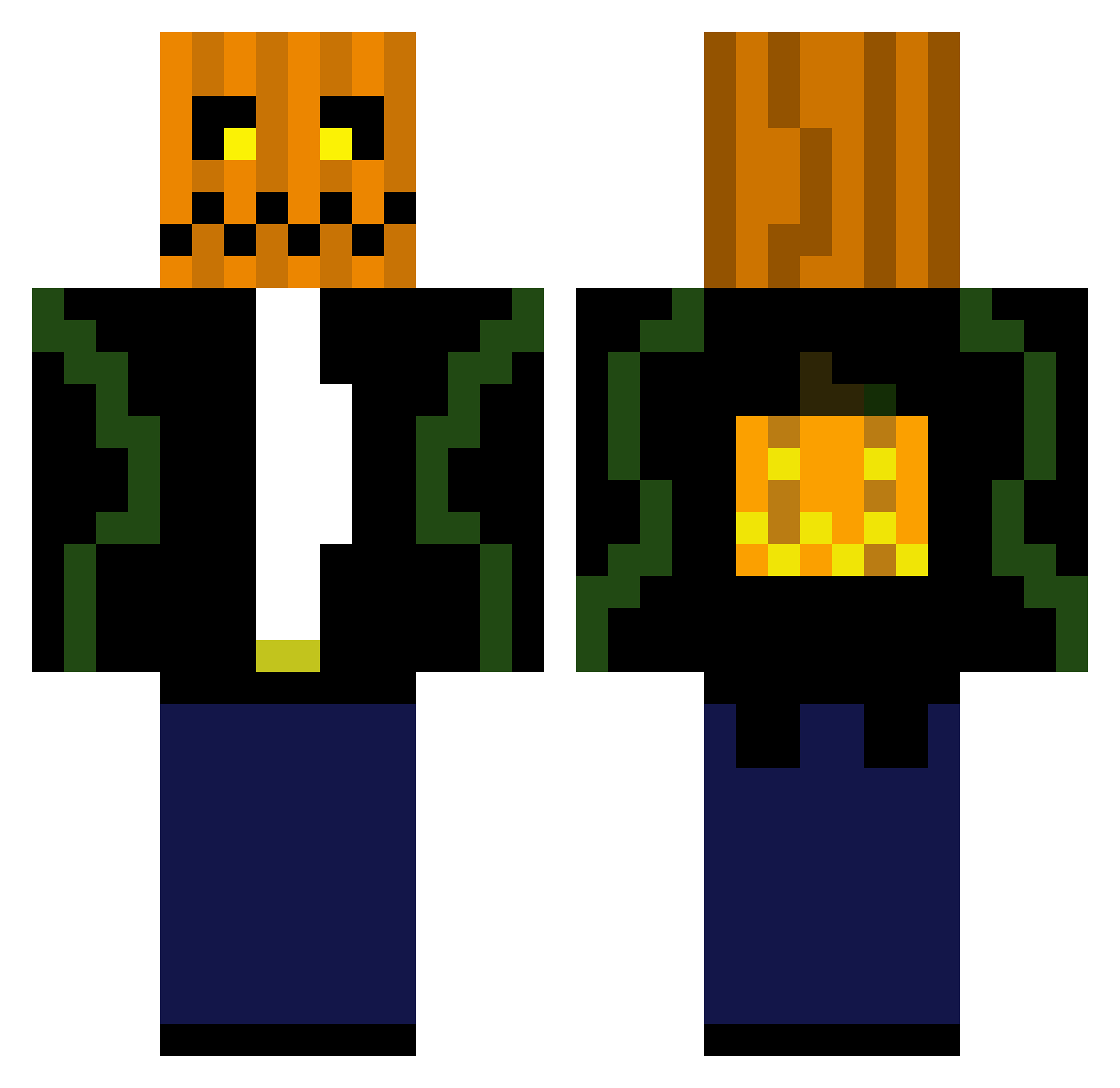 Krazor95 Minecraft skin, front and back view