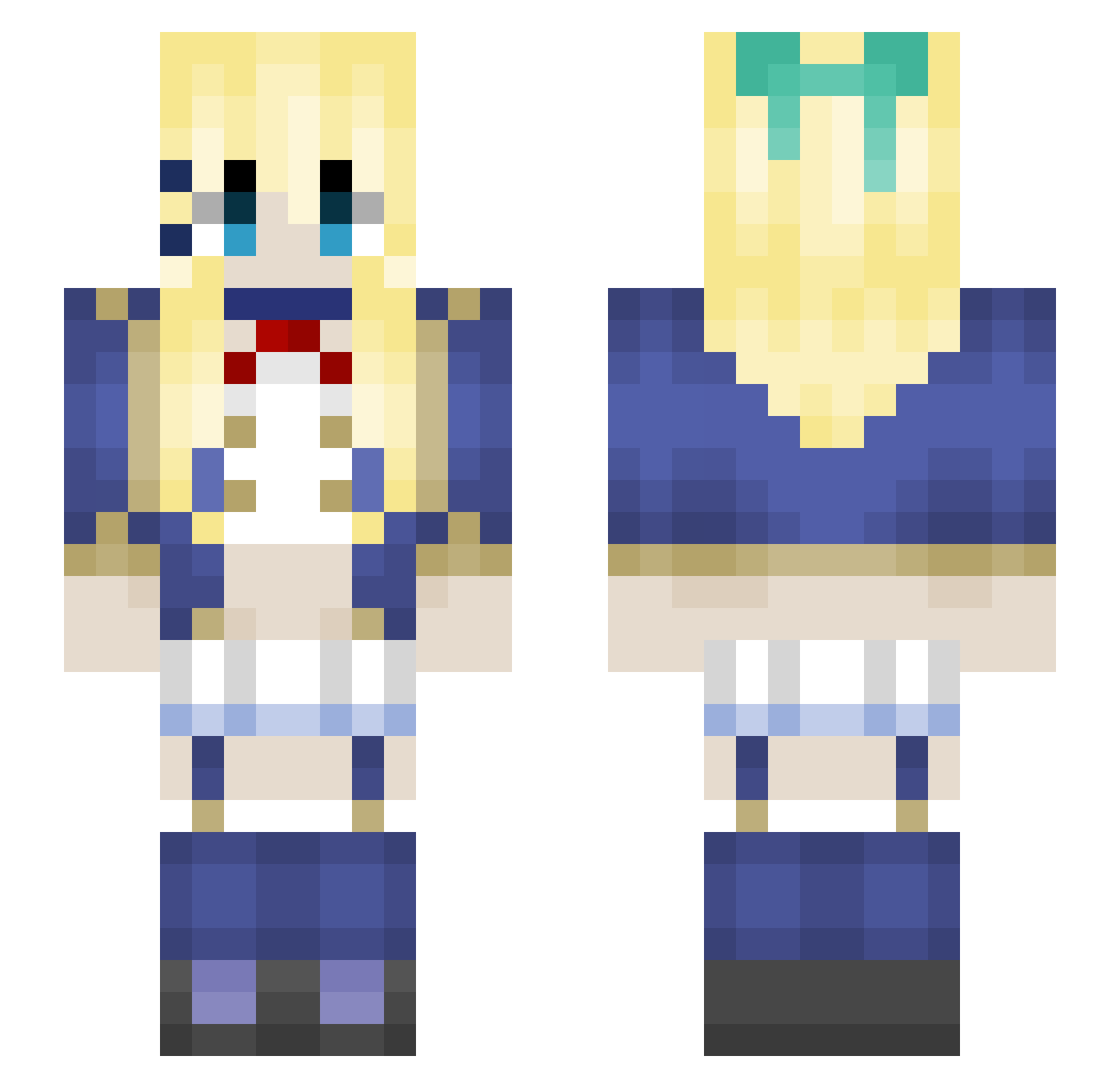 ExoticJeffrey Minecraft skin, front and back view