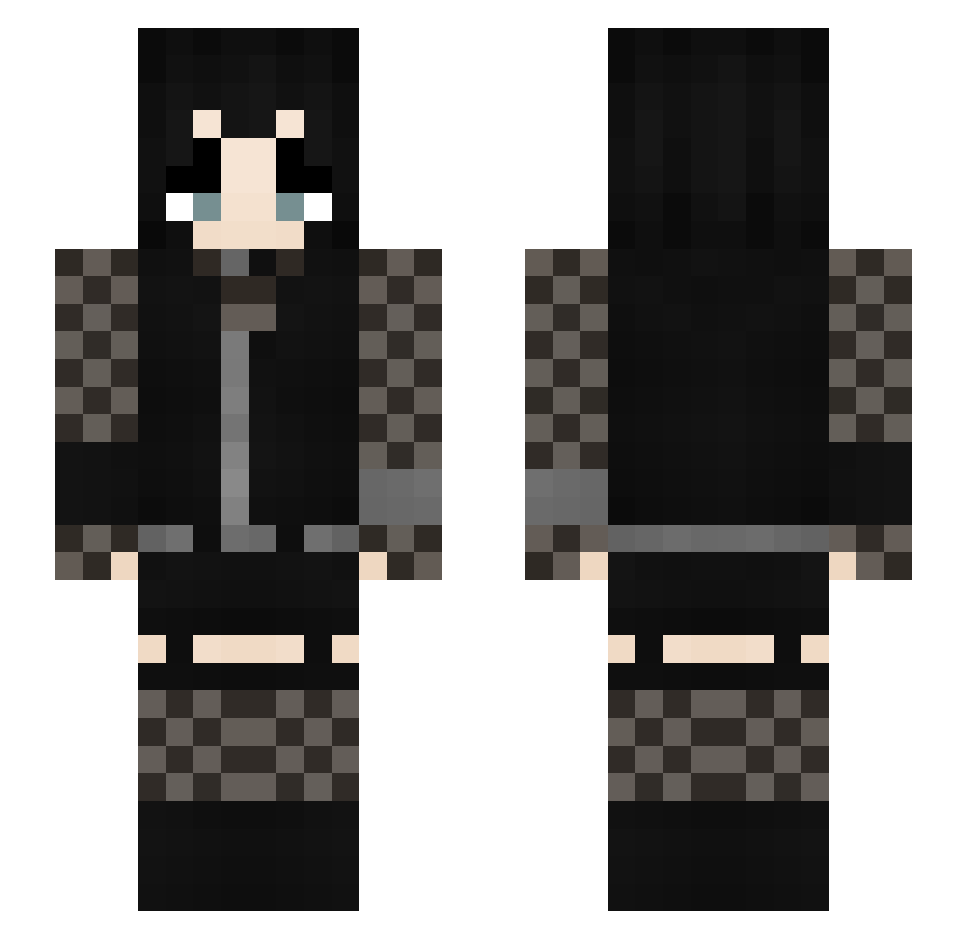 miilk Minecraft skin, front and back view