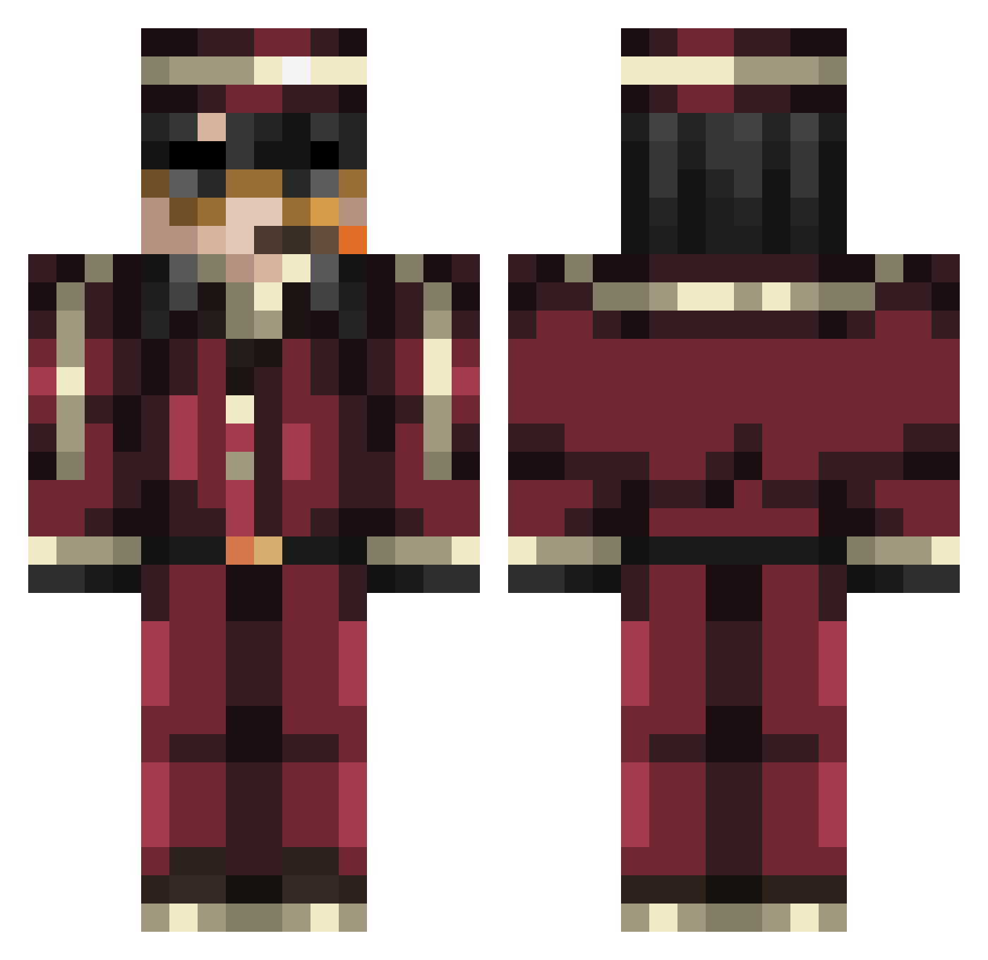 Mono_Star Minecraft skin, front and back view