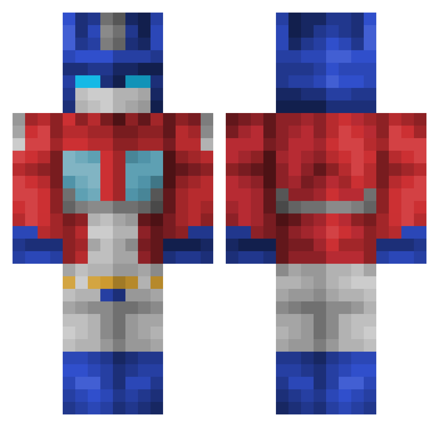 HeroicWalrus Minecraft skin, front and back view