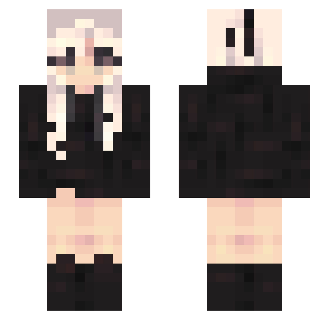 pocketable Minecraft skin, front and back view
