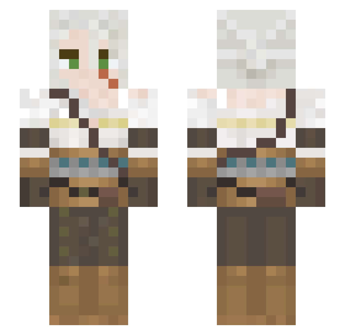 Ceres_Nyx Minecraft skin, front and back view