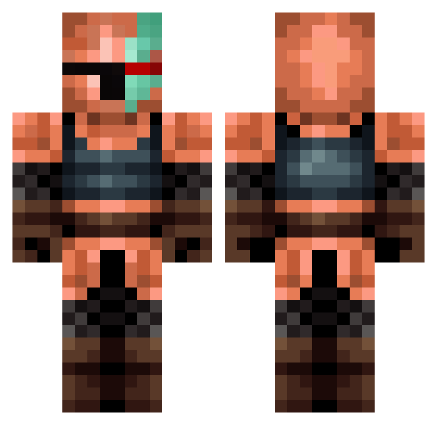 TheBlueswift Minecraft skin, front and back view