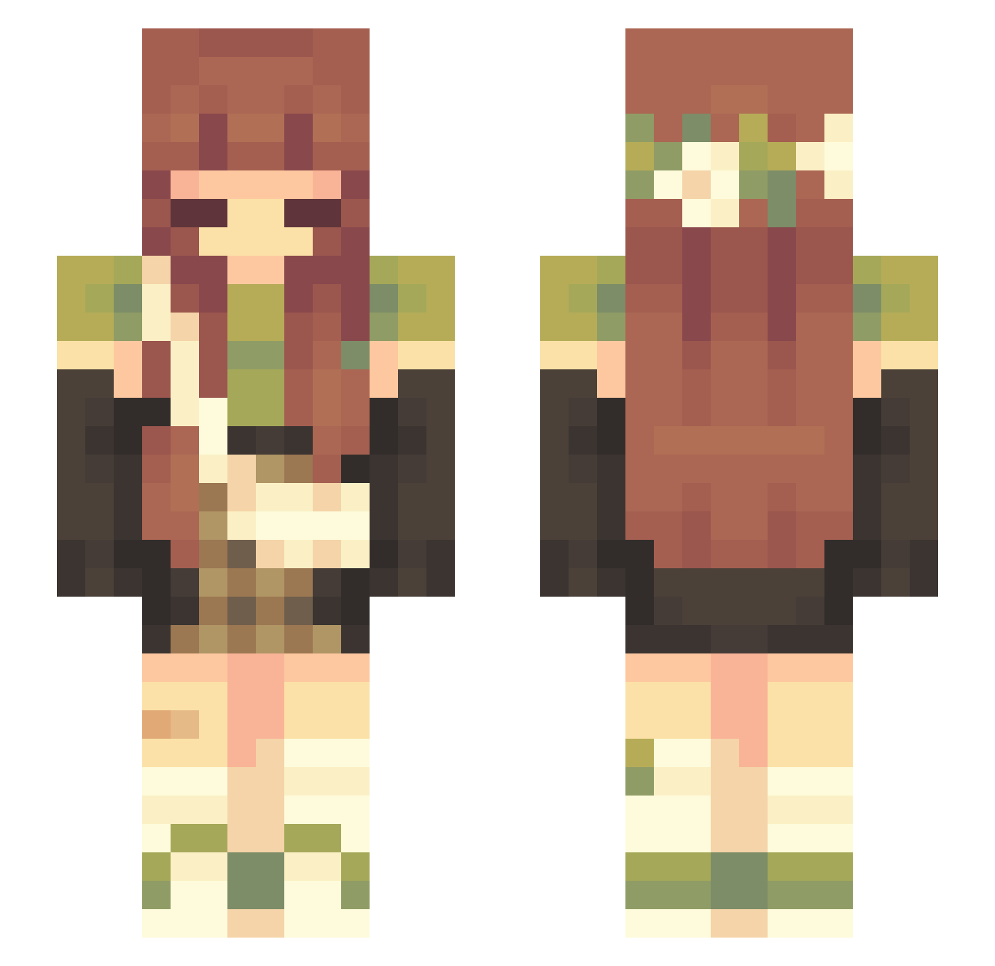 spacemash Minecraft skin, front and back view