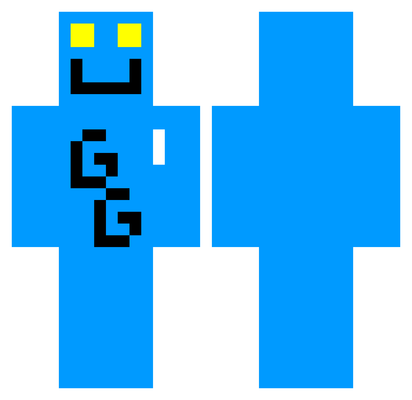 ROBOGAX Minecraft skin, front and back view