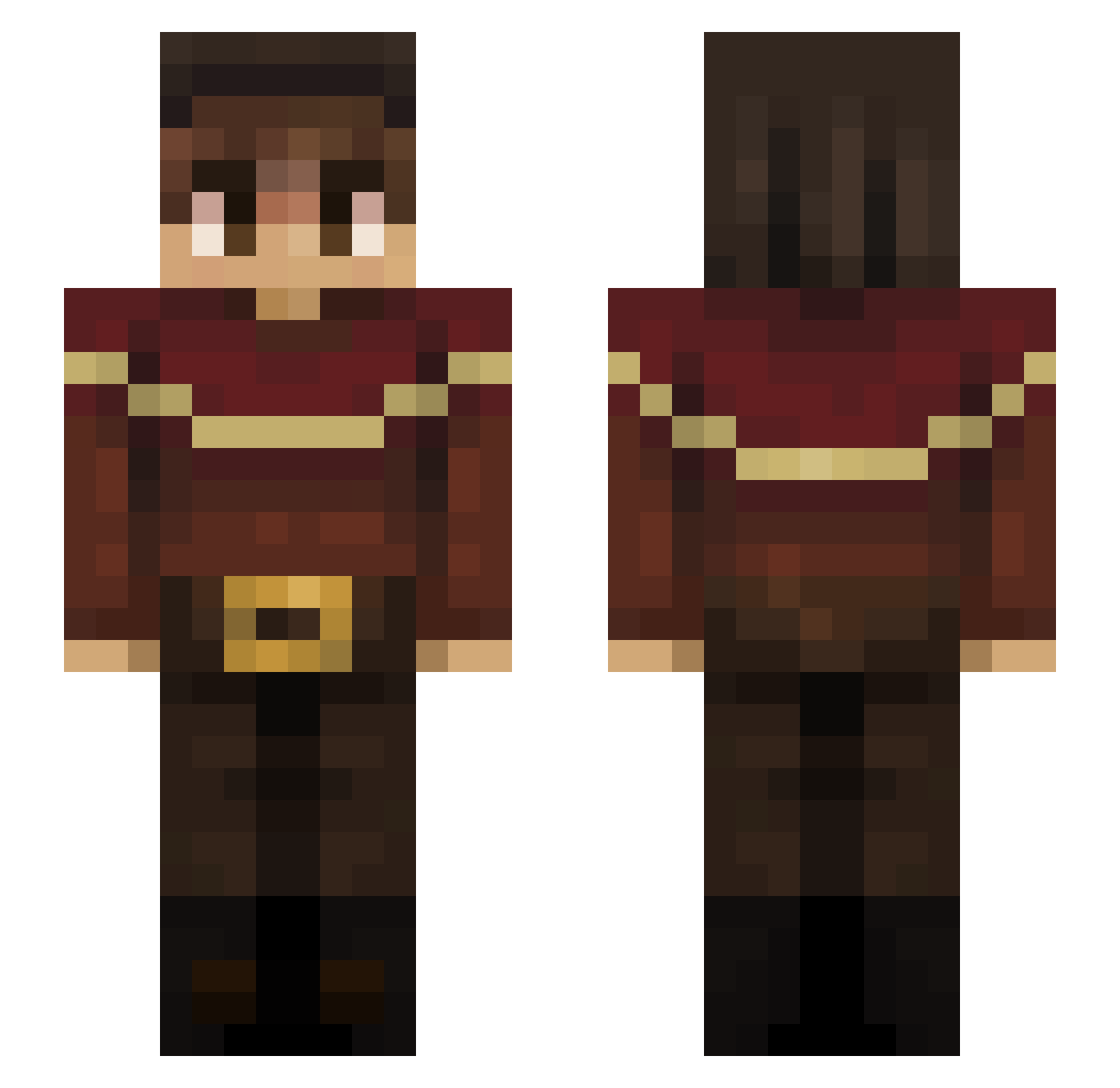 jaxyyn Minecraft skin, front and back view