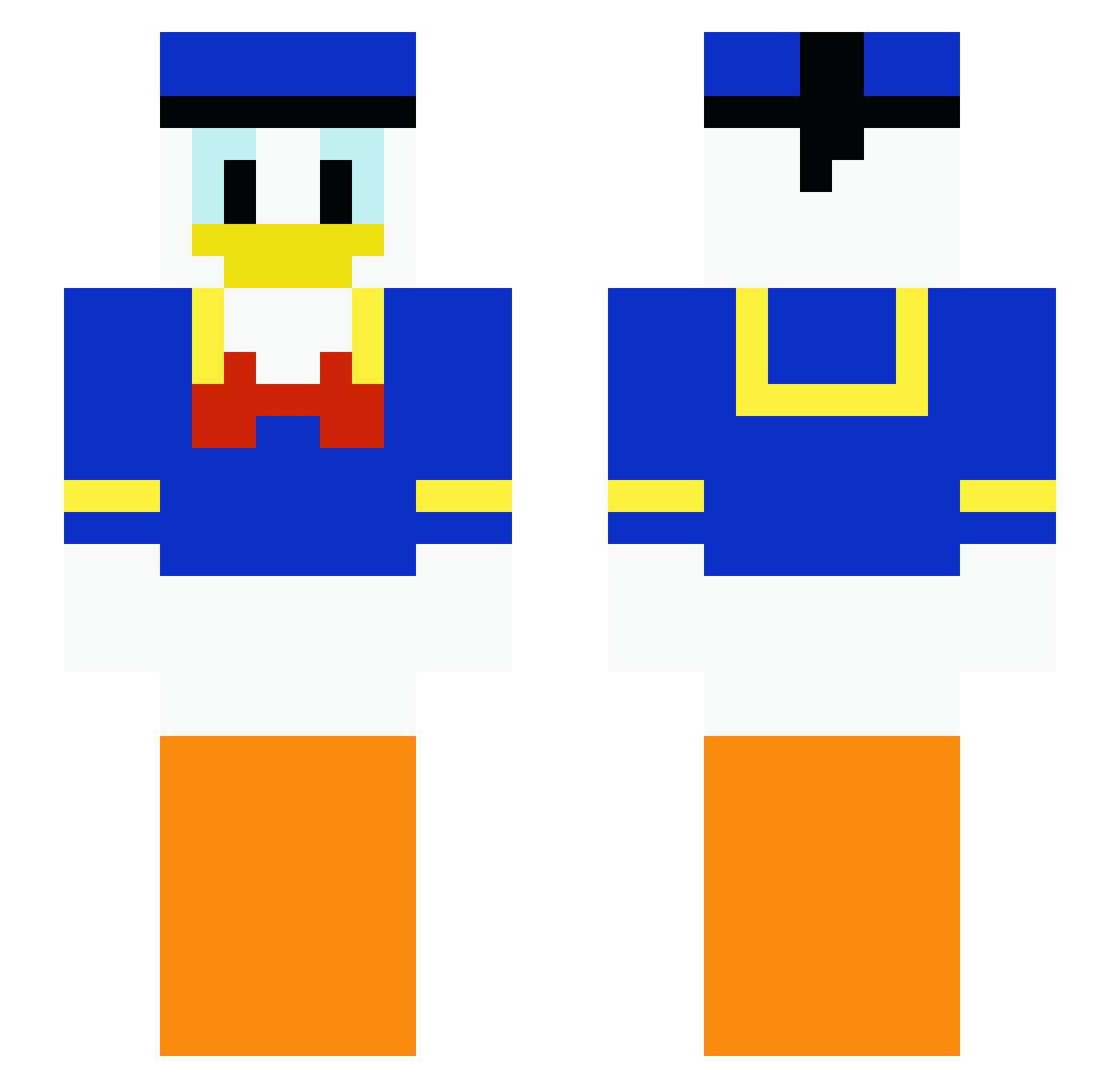 mjtube9 Minecraft skin, front and back view