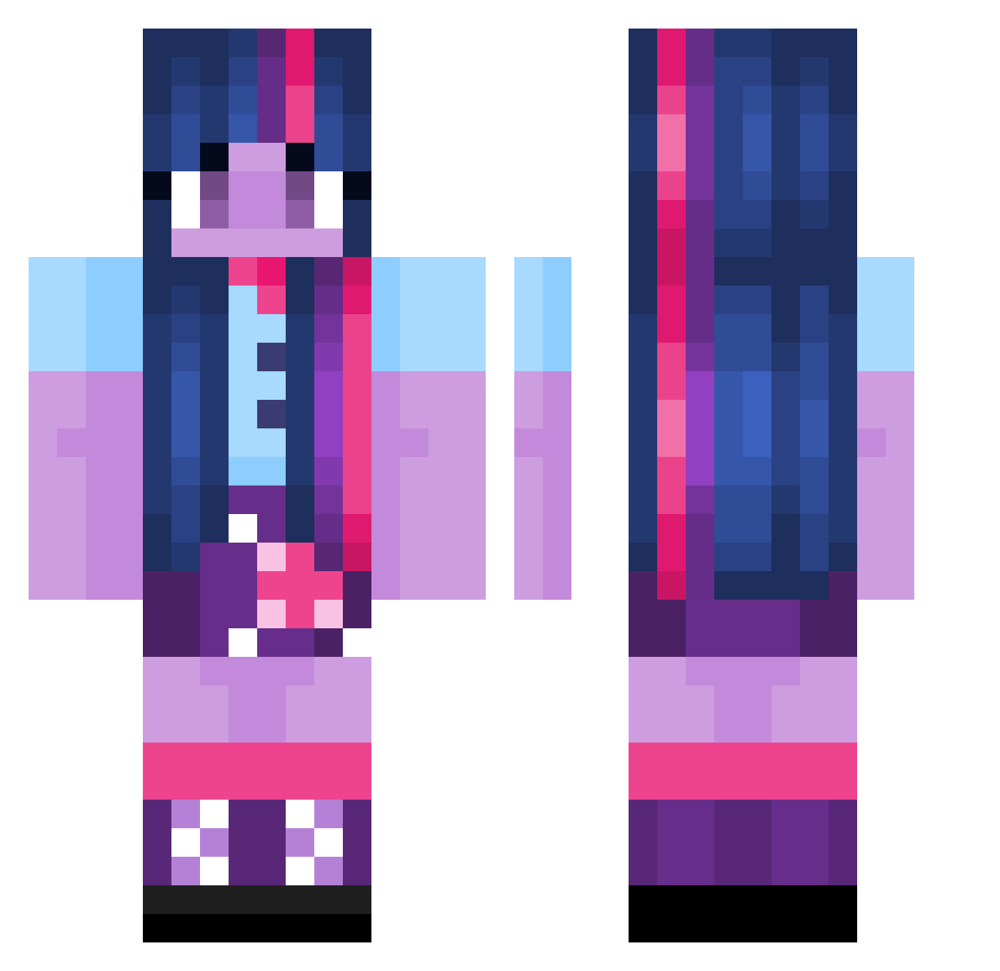 LeahFlowerz Minecraft skin, front and back view