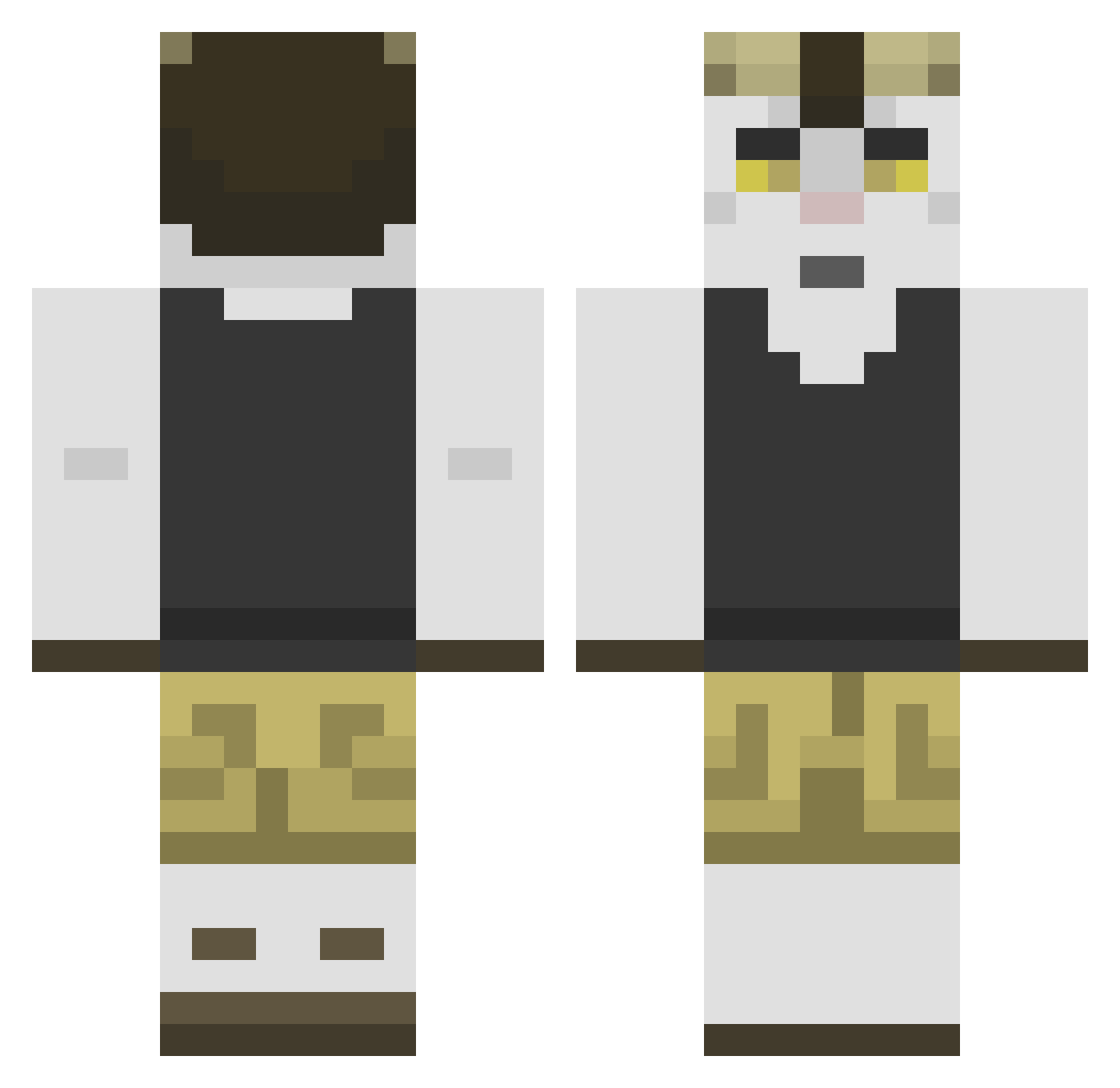Upsettius Minecraft skin, front and back view