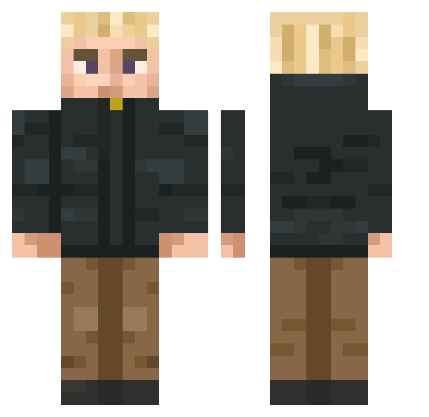 jakepro11 Minecraft skin, front and back view