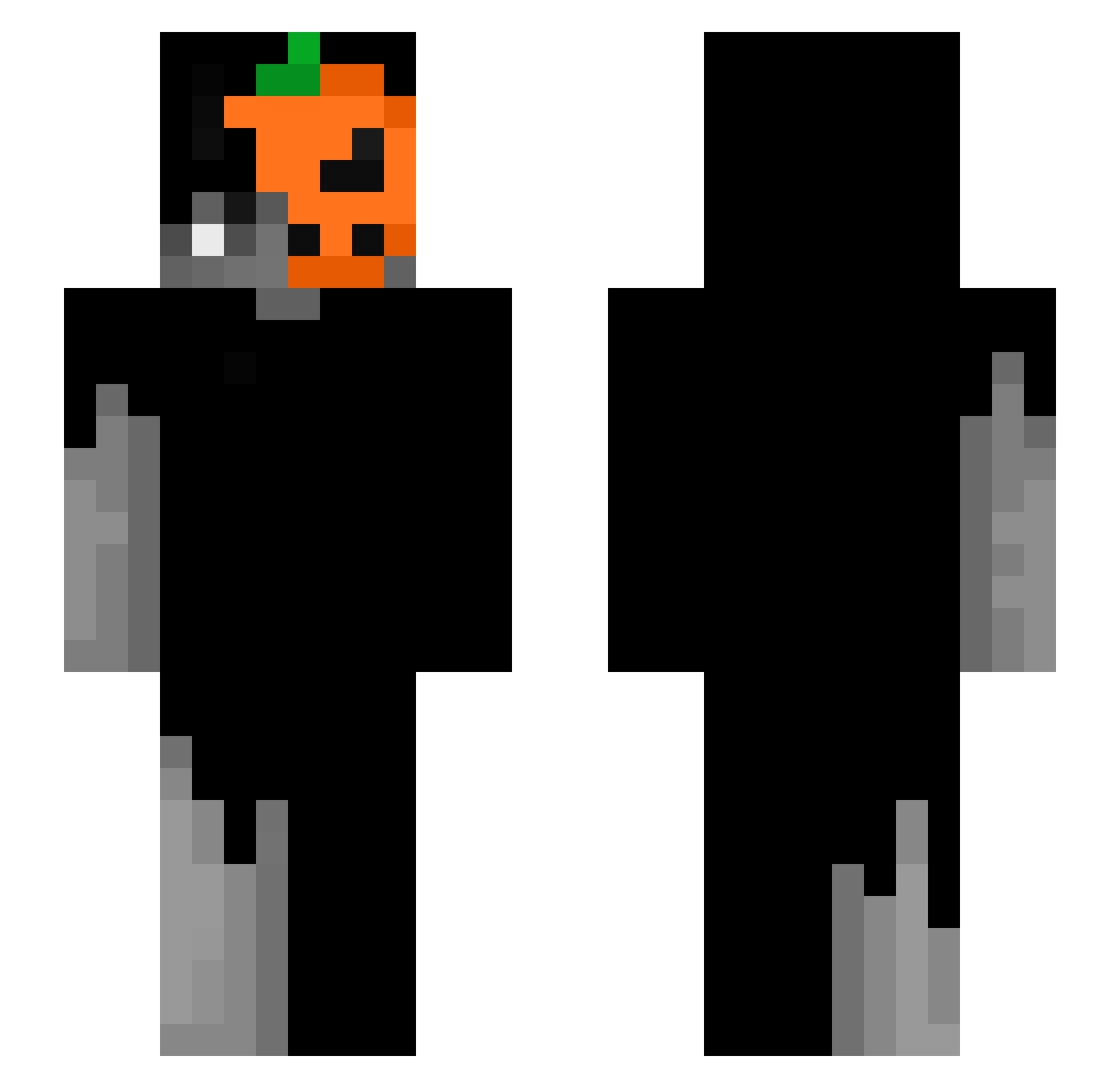 Primq Minecraft skin, front and back view