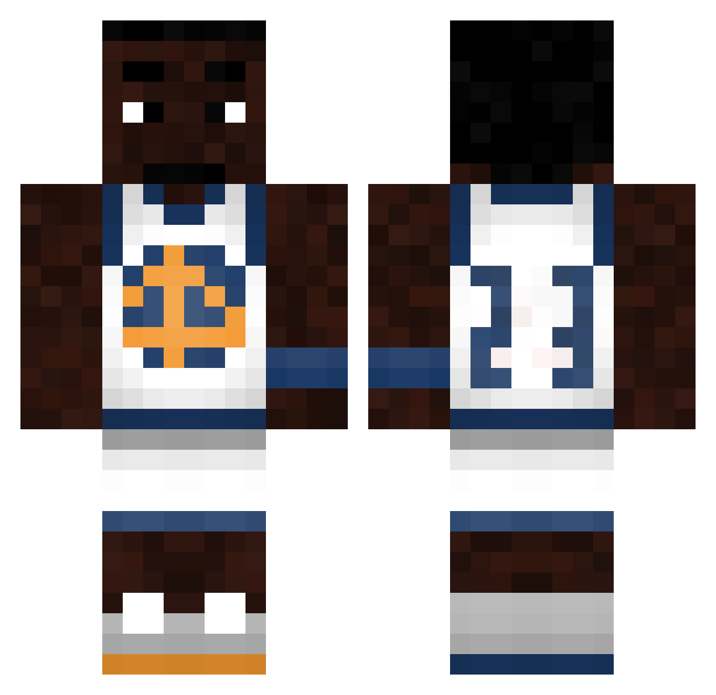DraymondBlue Minecraft skin, front and back view