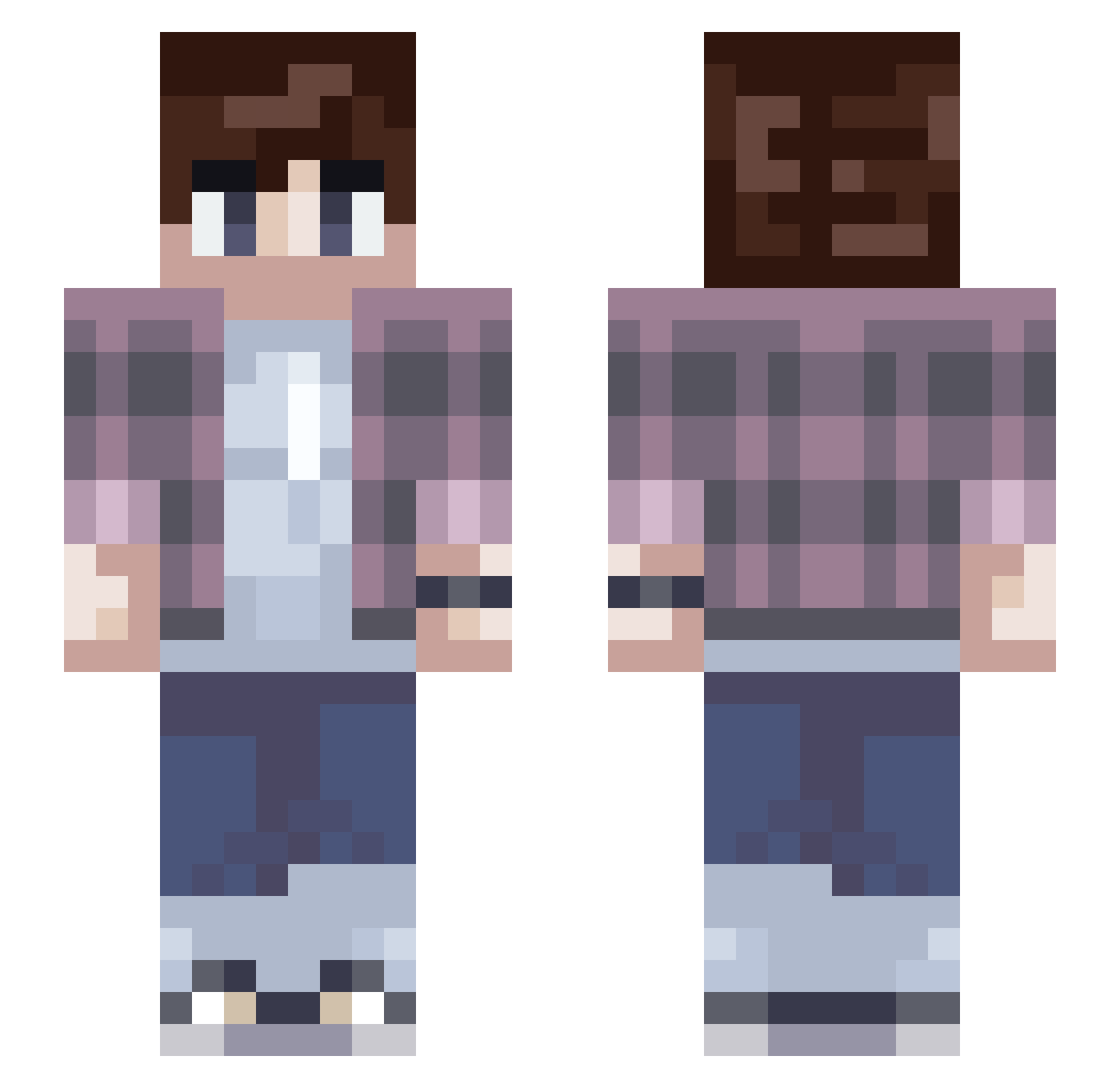Quelthus Minecraft skin, front and back view