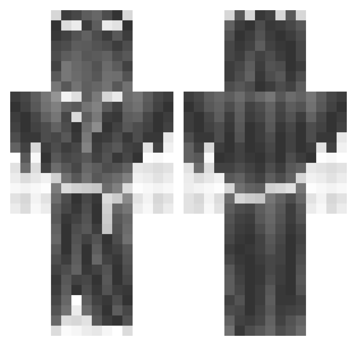 Zeo1n Minecraft skin, front and back view