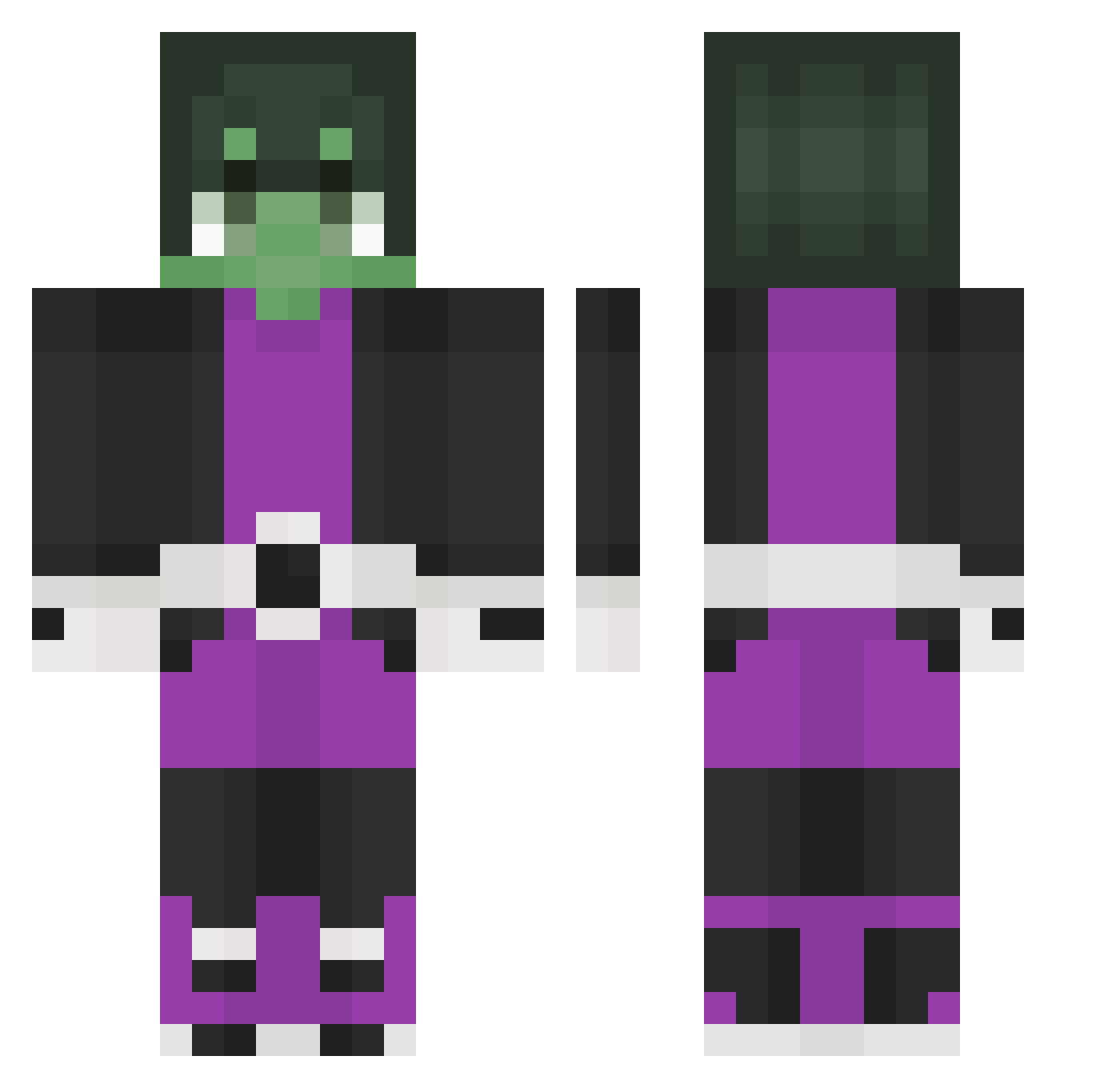 cowardlylou Minecraft skin, front and back view