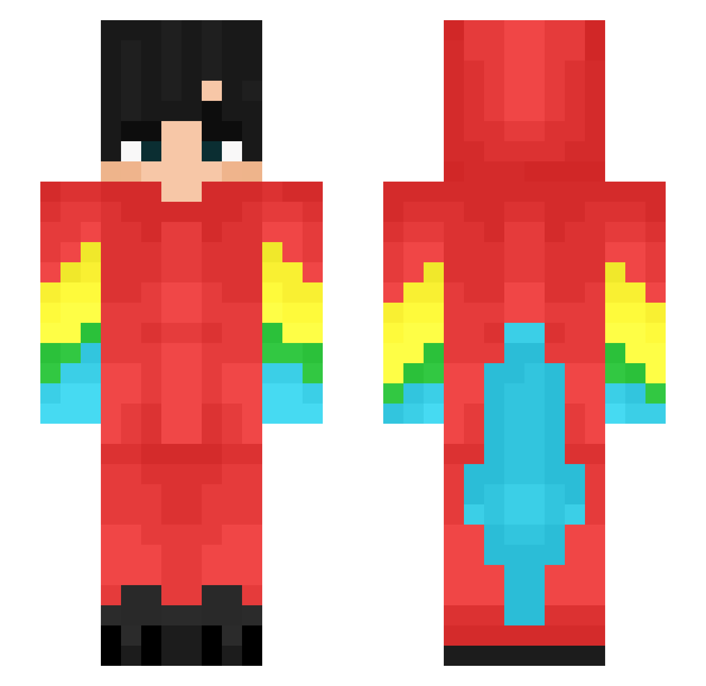 AscendCloud Minecraft skin, front and back view