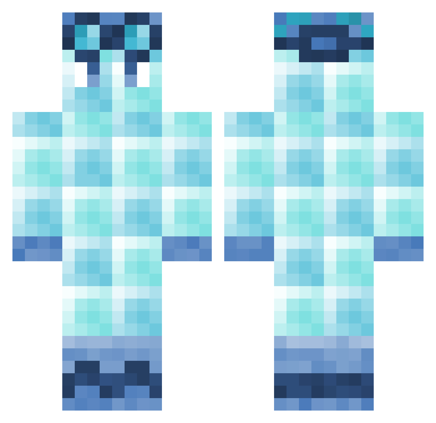LegitFace Minecraft skin, front and back view