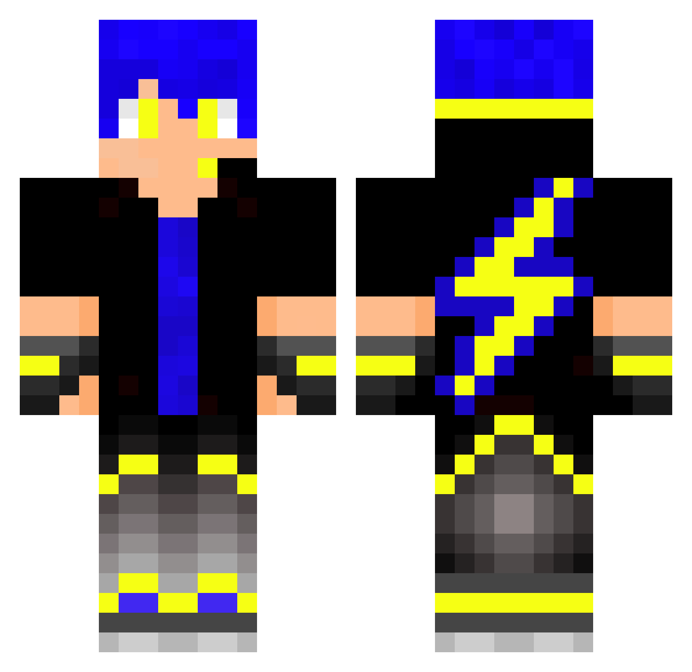 Spark_YT Minecraft skin, front and back view