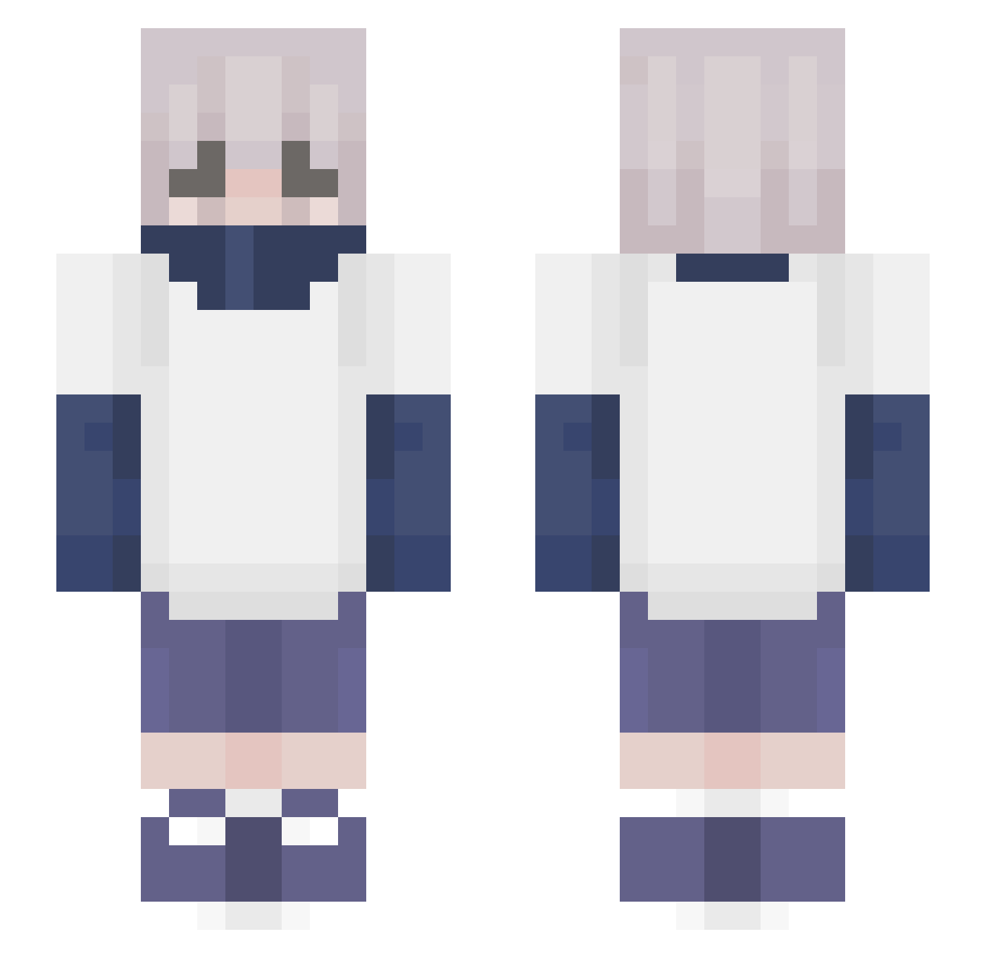 Elittee Minecraft skin, front and back view