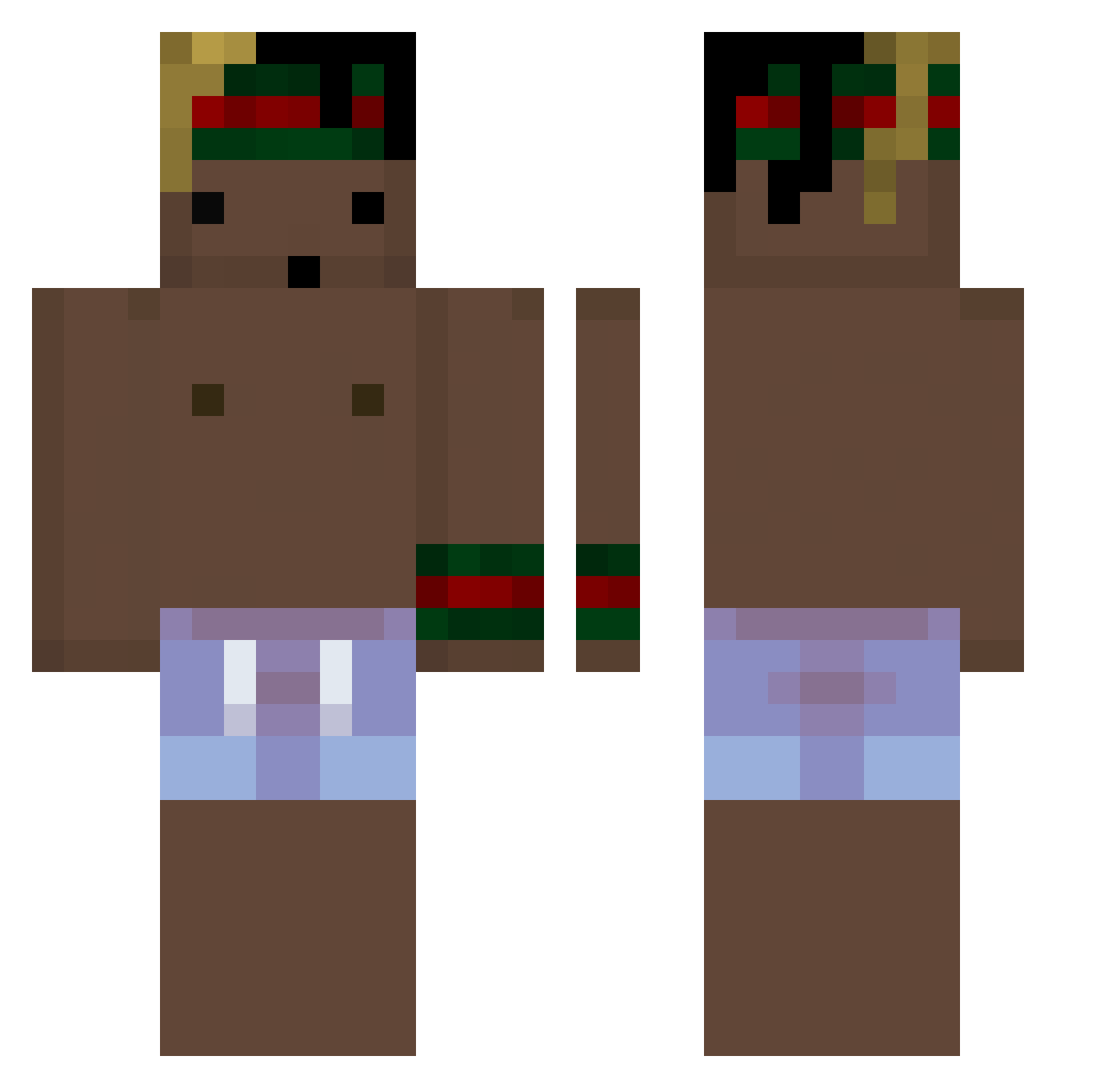 w3styy Minecraft skin, front and back view
