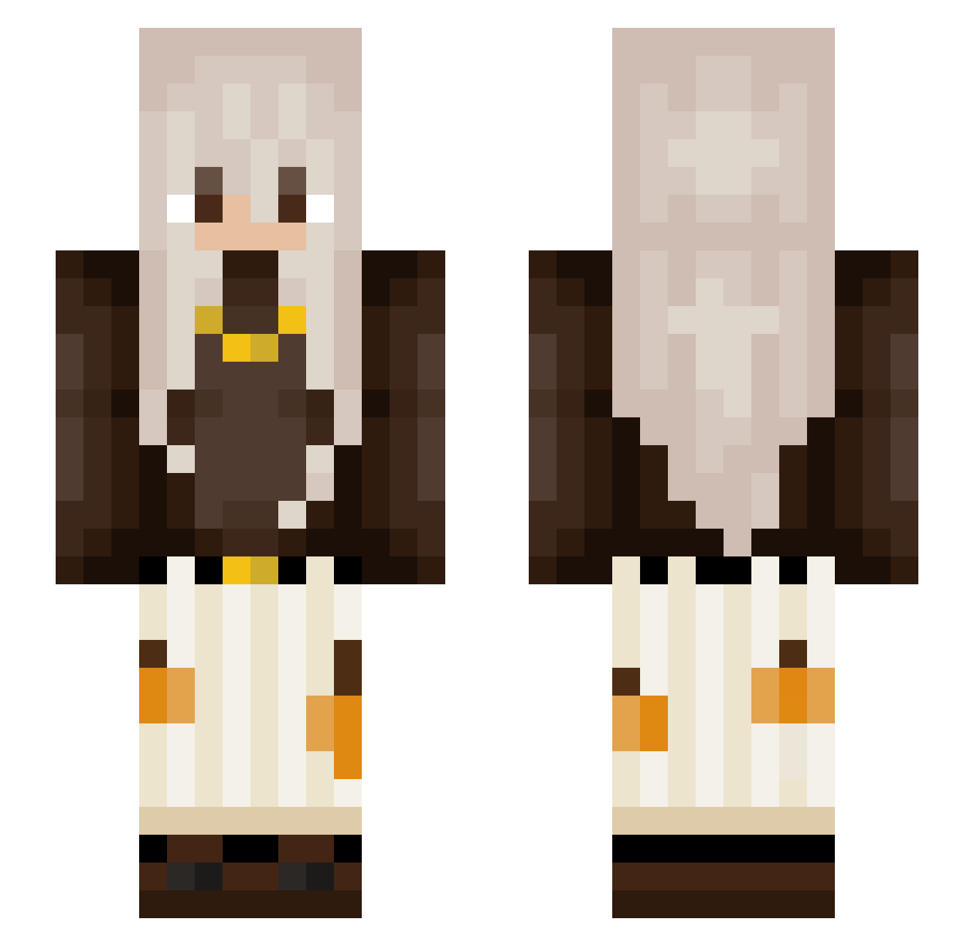 DJmeowmeow_ Minecraft skin, front and back view
