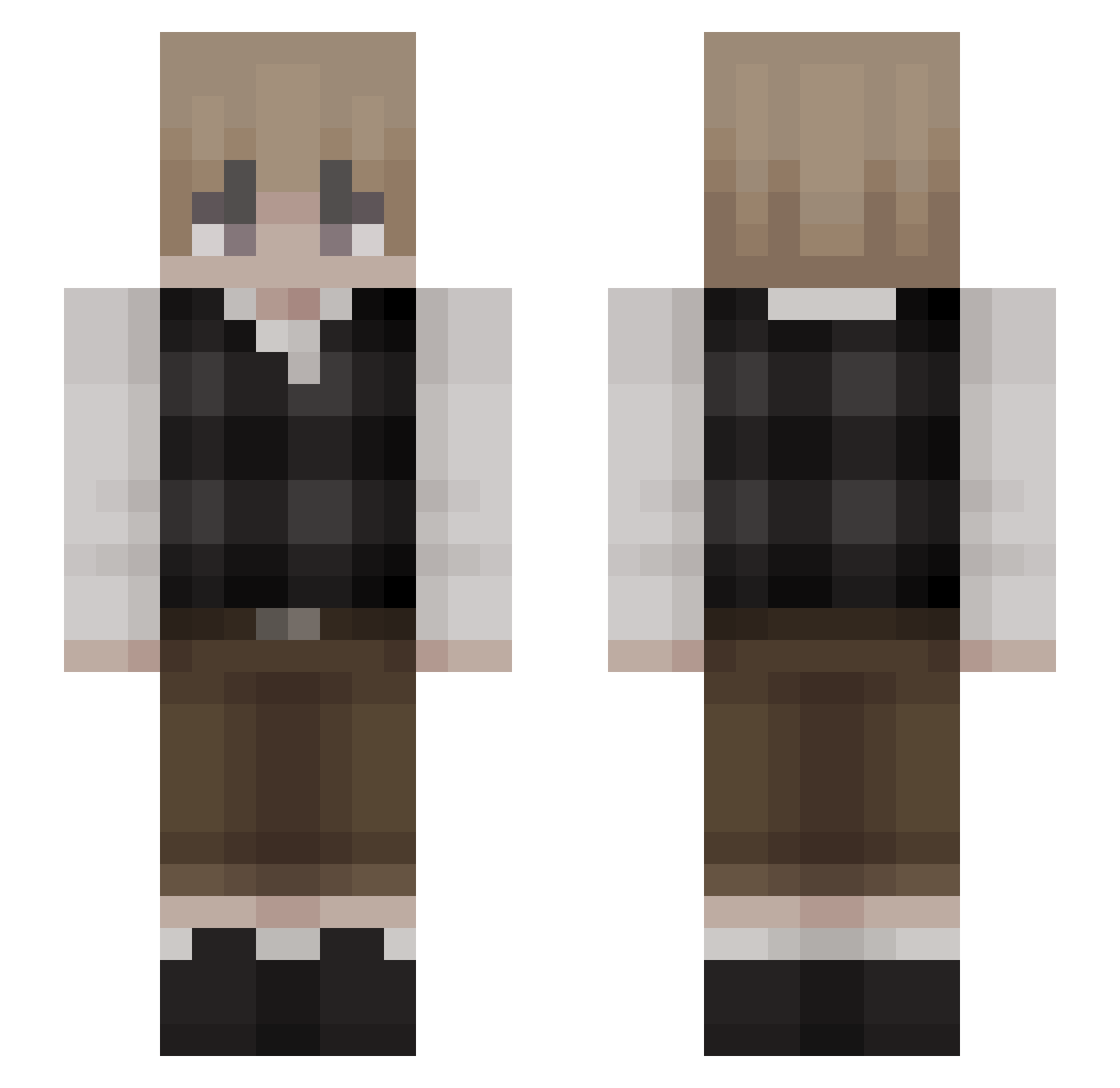 Vemr Minecraft skin, front and back view