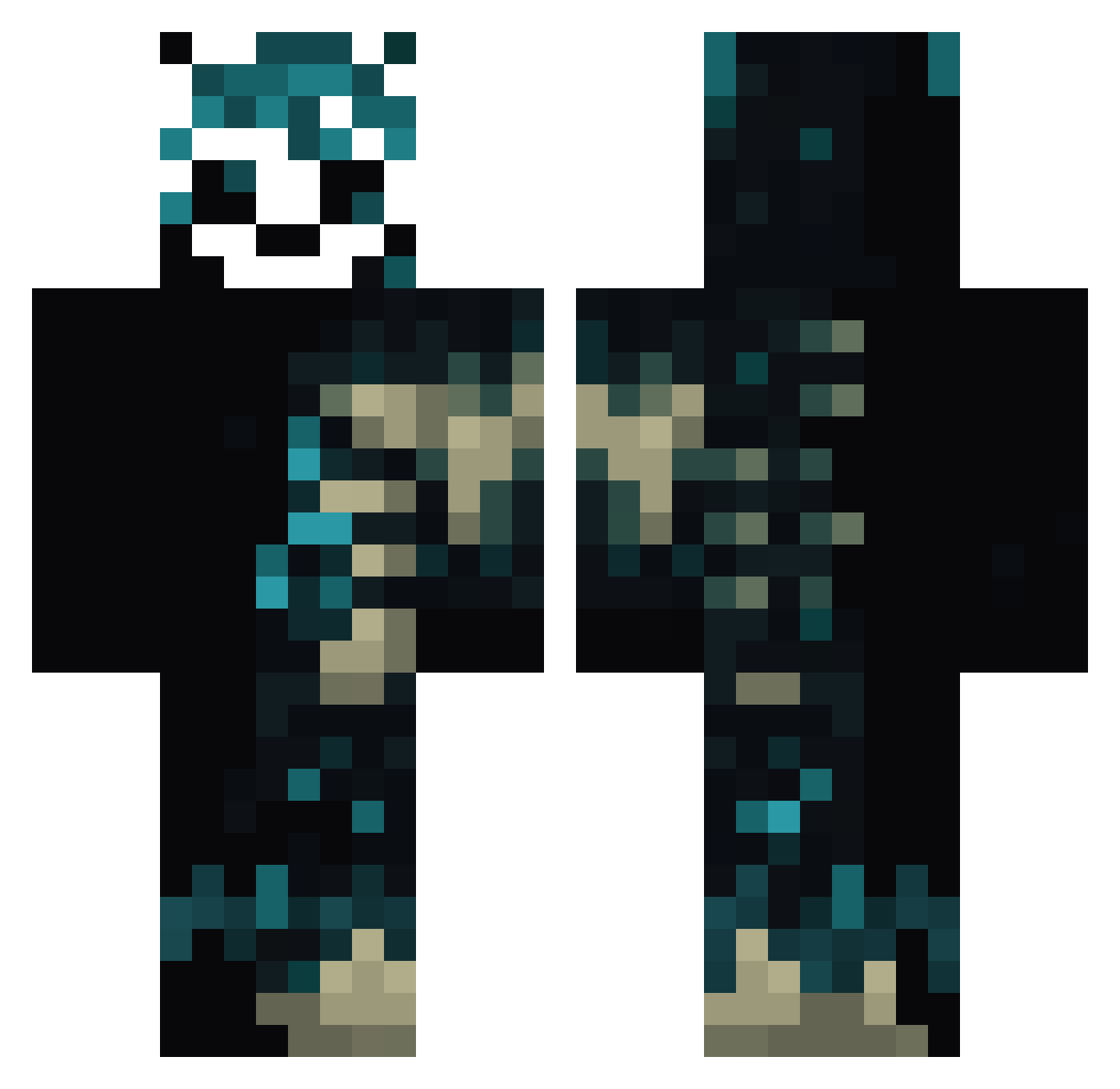 zyrosobased Minecraft skin, front and back view